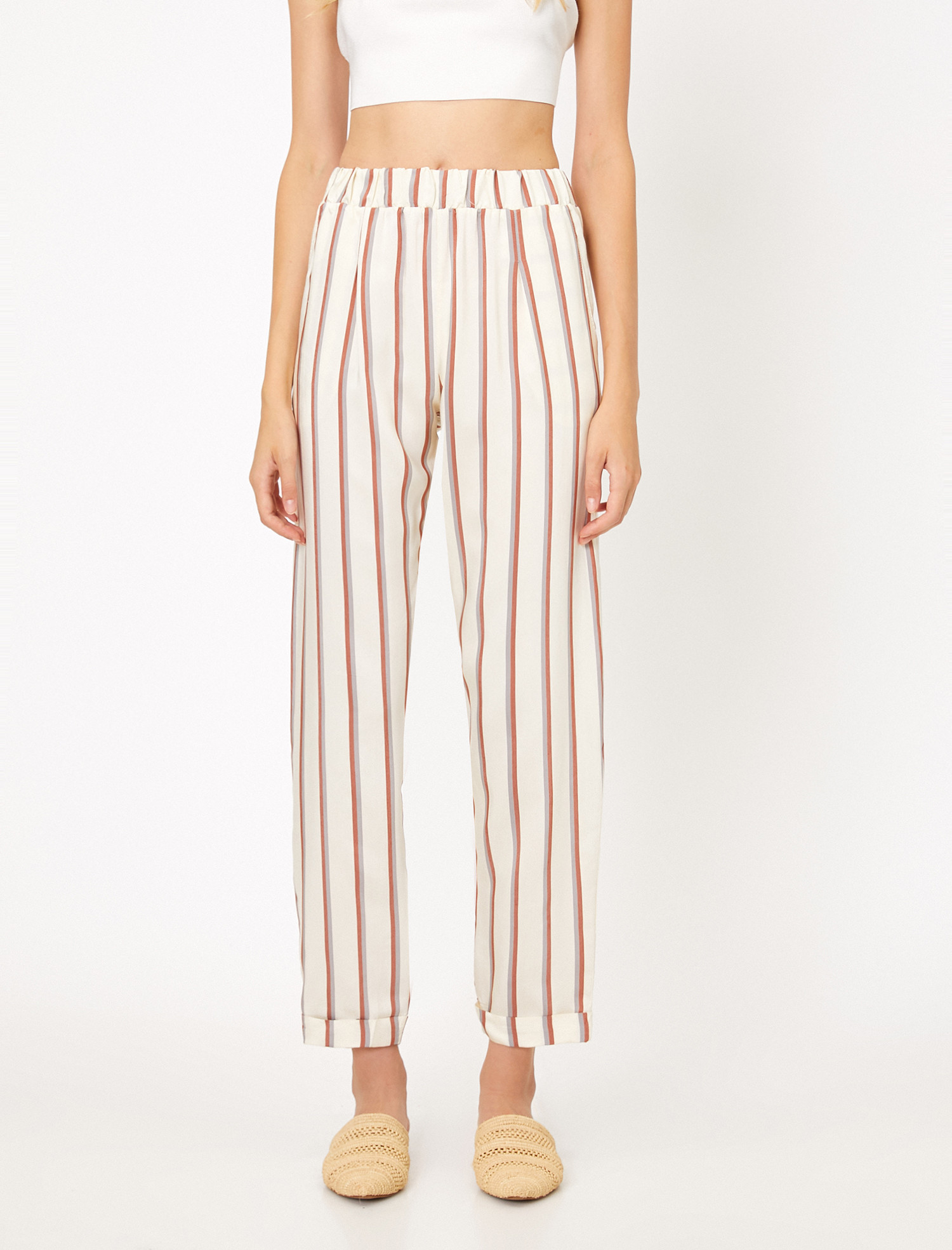 

Брюки Koton 0KAF40542GW-43L  Brown Stripe, Брюки Koton 0KAF40542GW-43L 38 Brown Stripe