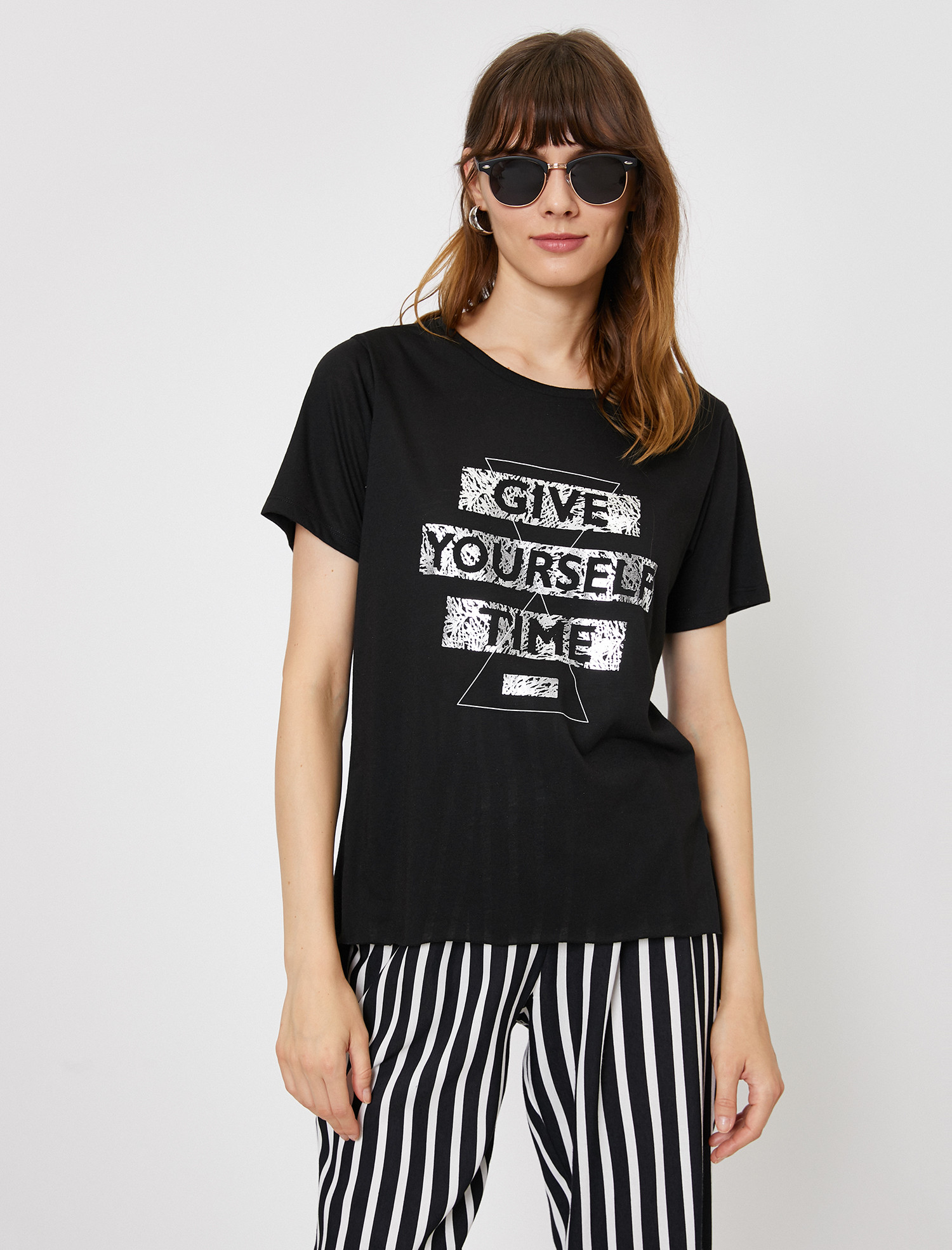 

Футболка Koton 0KAK13354EK-999 XXL Black