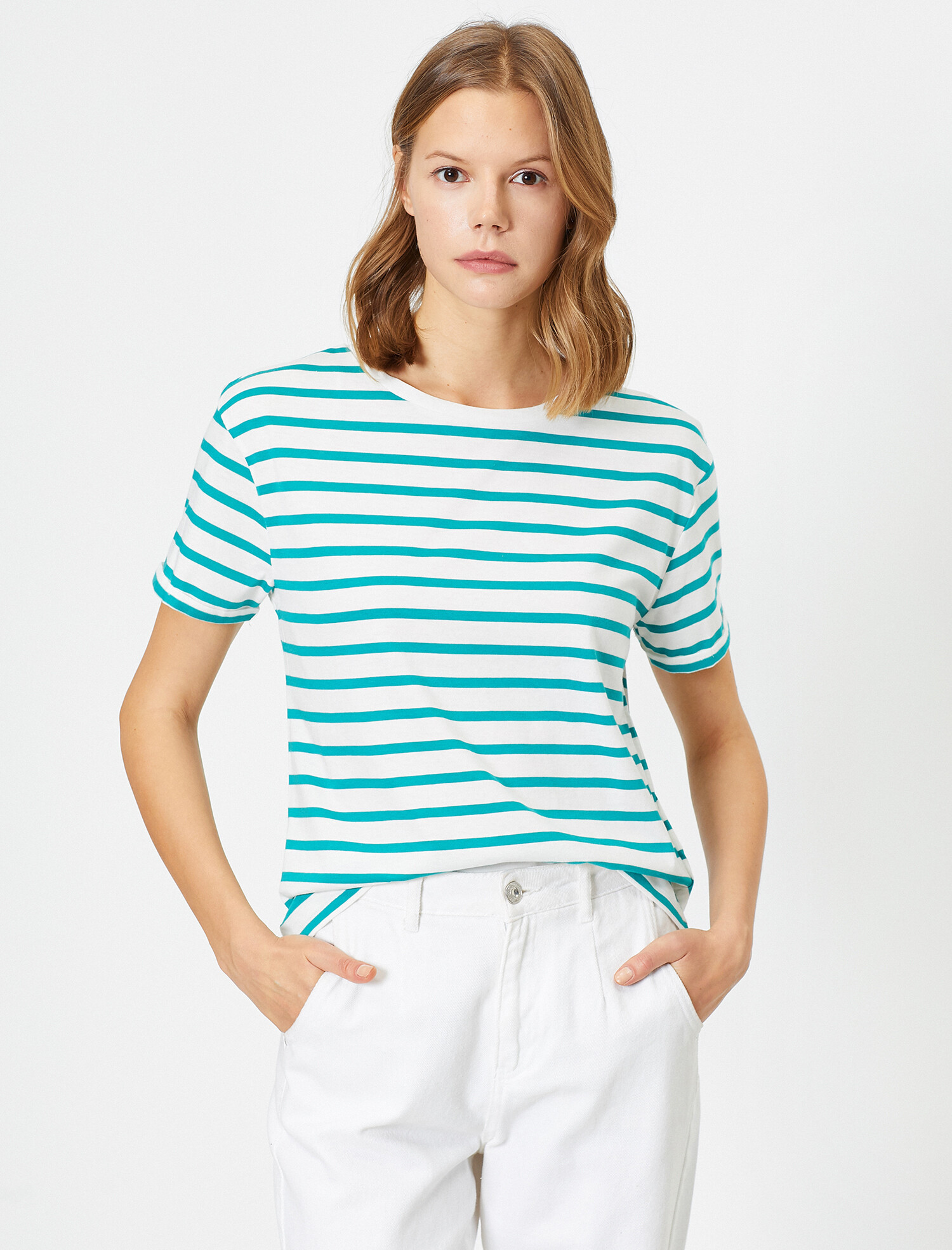 

Футболка Koton 0KAK12082YK-30L S Green Stripe