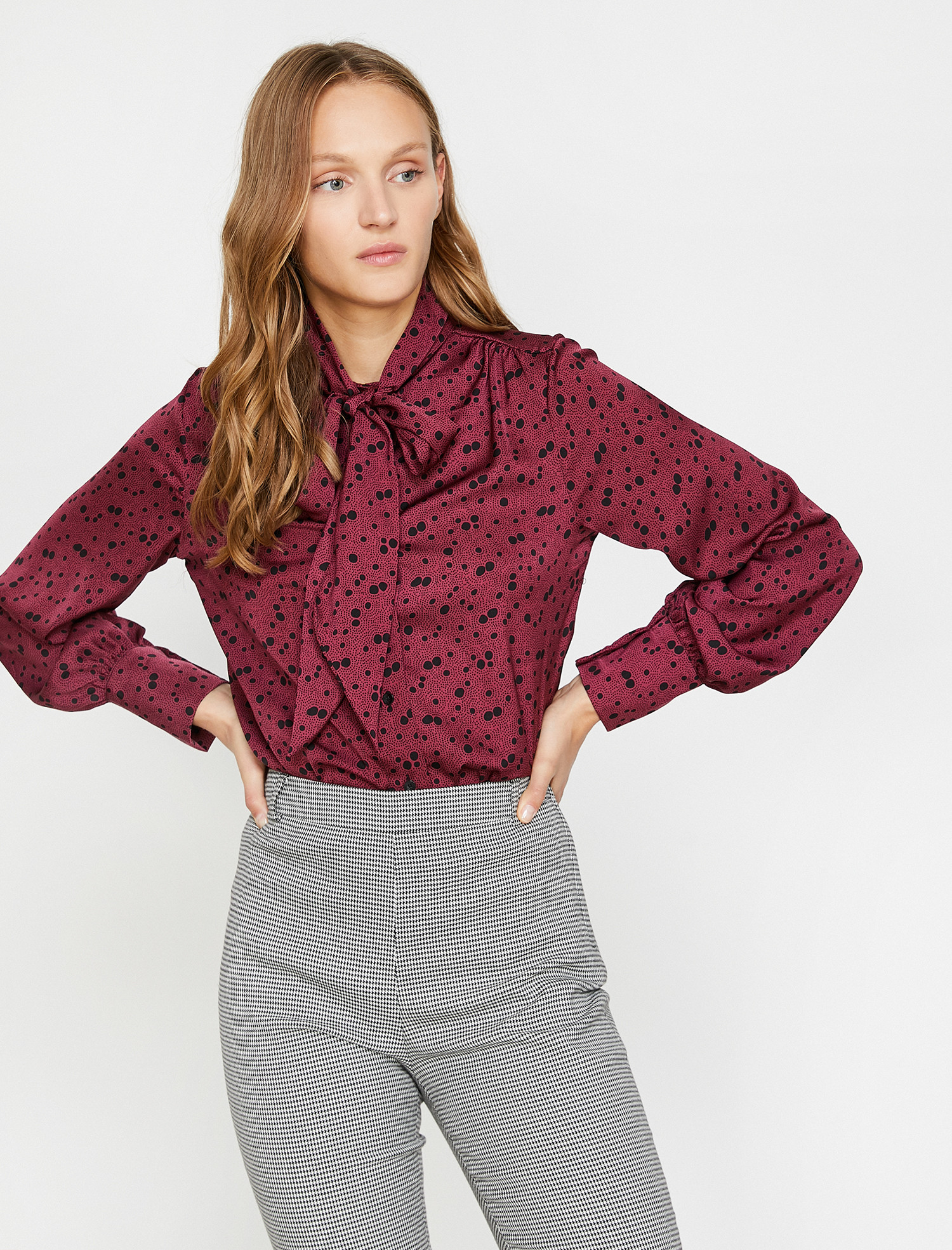 

Блузка Koton 0KAK68130PW-21C 36 Wine Design
