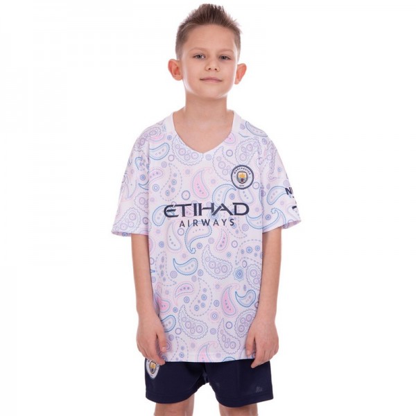 

Форма футбольная детская MANCHESTER CITY резервная 2021 SP-Planeta CO-2494 р-р 24 Белый-синий (SKL025393)