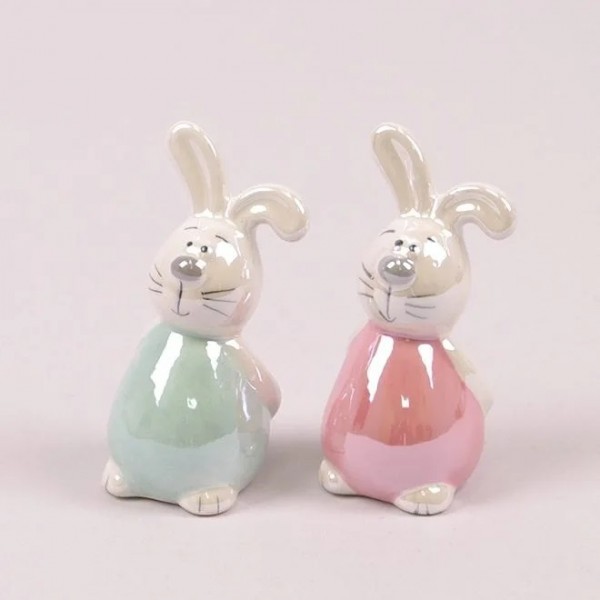 

Комплект фигурок Зайчик микс керамические Flora 38026