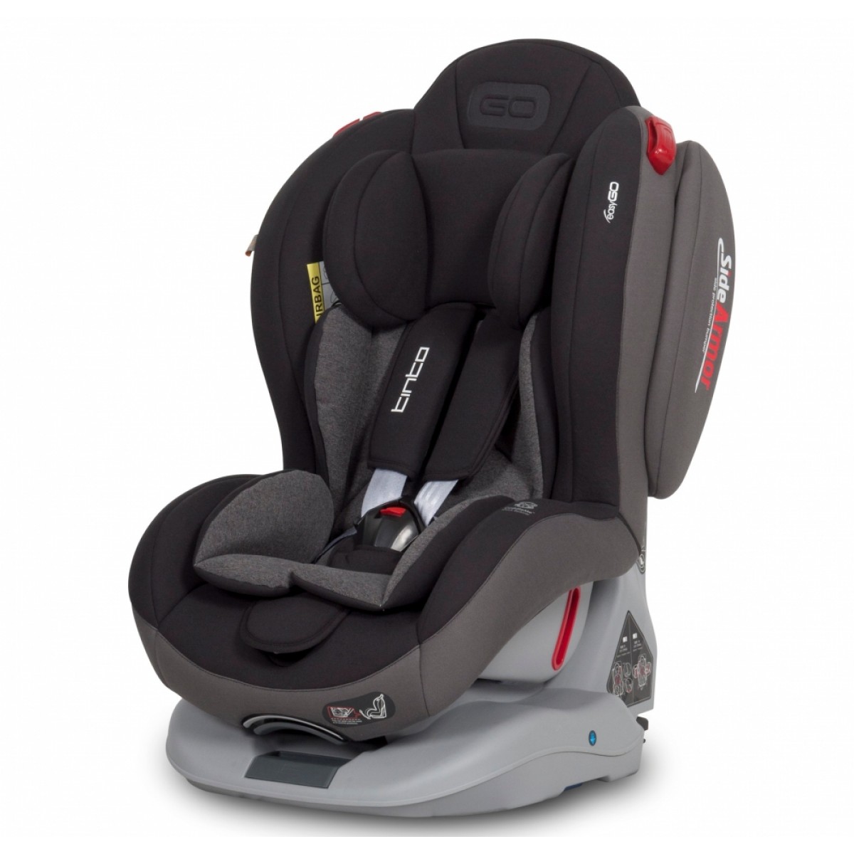 

Автокресло EasyGo Tinto группа 0+/1/2 (0-25 кг) с боковой защитой и системой Isofix + ремень Top Tether Черный