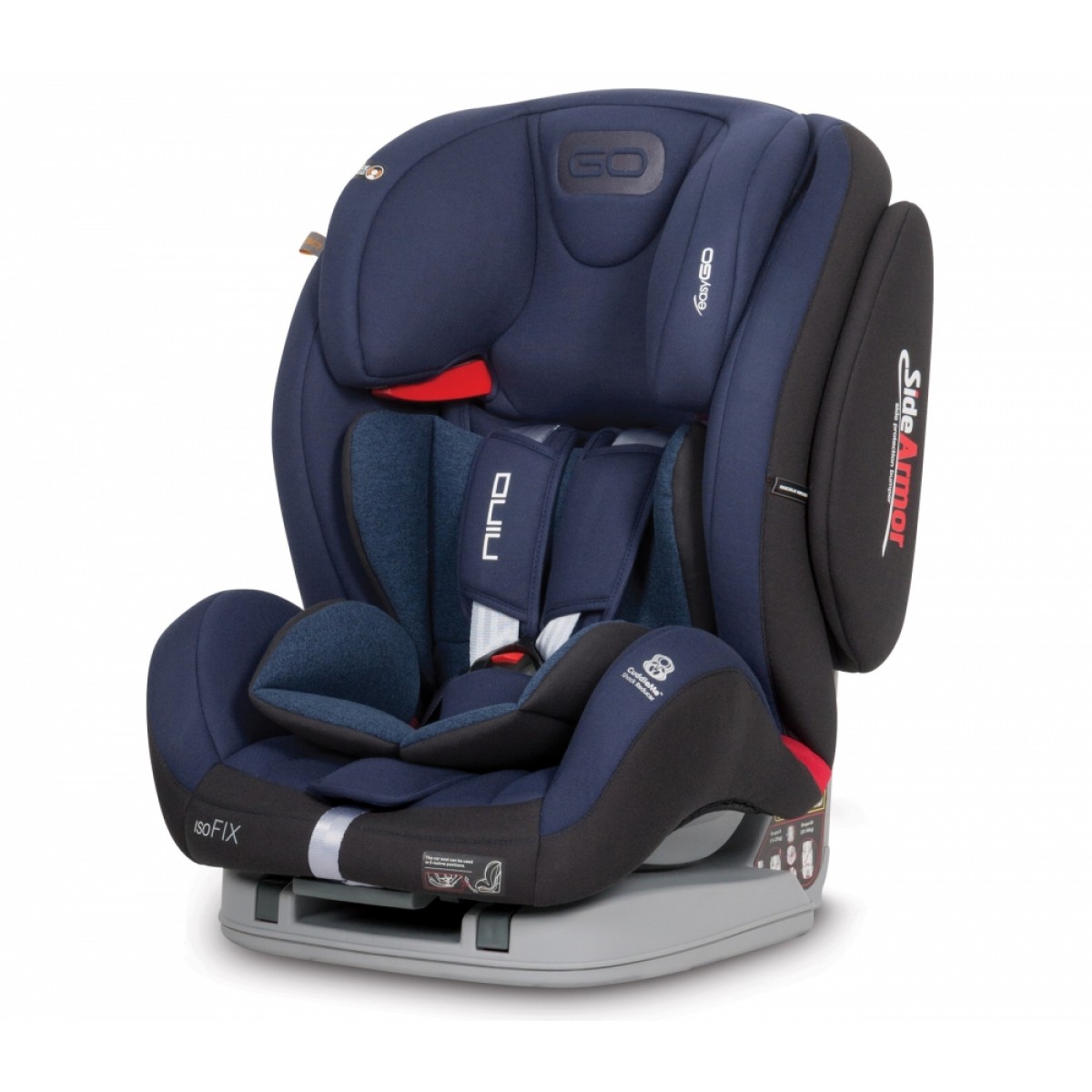 

Автокресло EasyGo Nino группа 1-2-3 (9-36 кг) с боковой защитой и системой Isofix + ремень Top Tether Синий