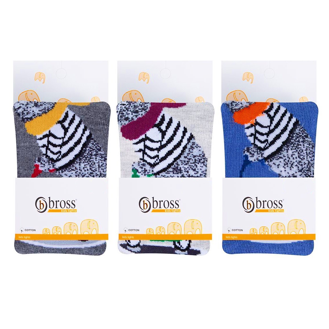 

Колготы детские BROSS медведи 98-104 см 3-5 лет Бежевые Синие Серые 3 шт