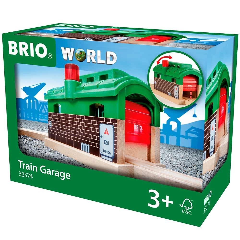 

Депо для железной дороги BRIO с механическими дверями (33574)