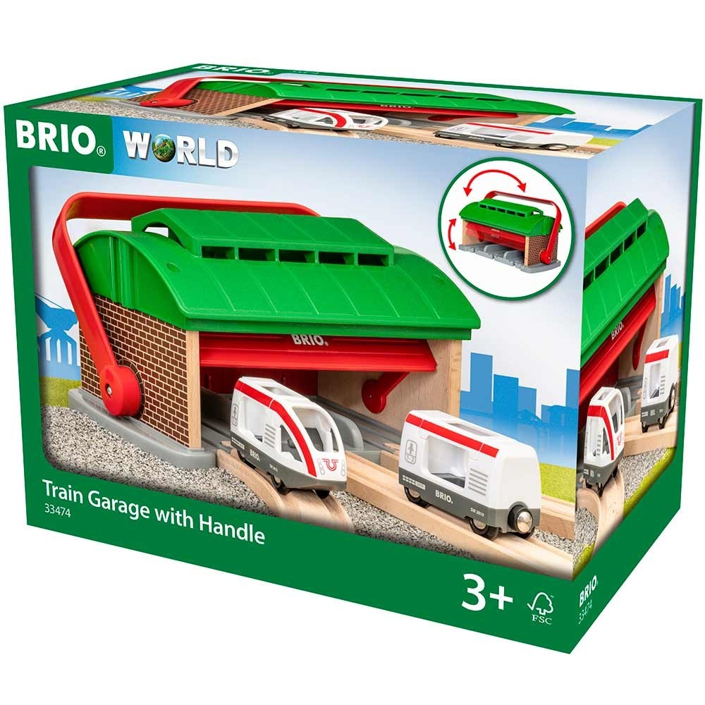 

Гараж и поезд для железной дороги BRIO с ручкой (33474)