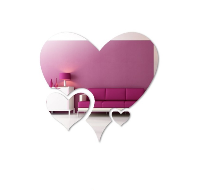 

Зеркальные акриловые наклейки на стену Modern Сердце