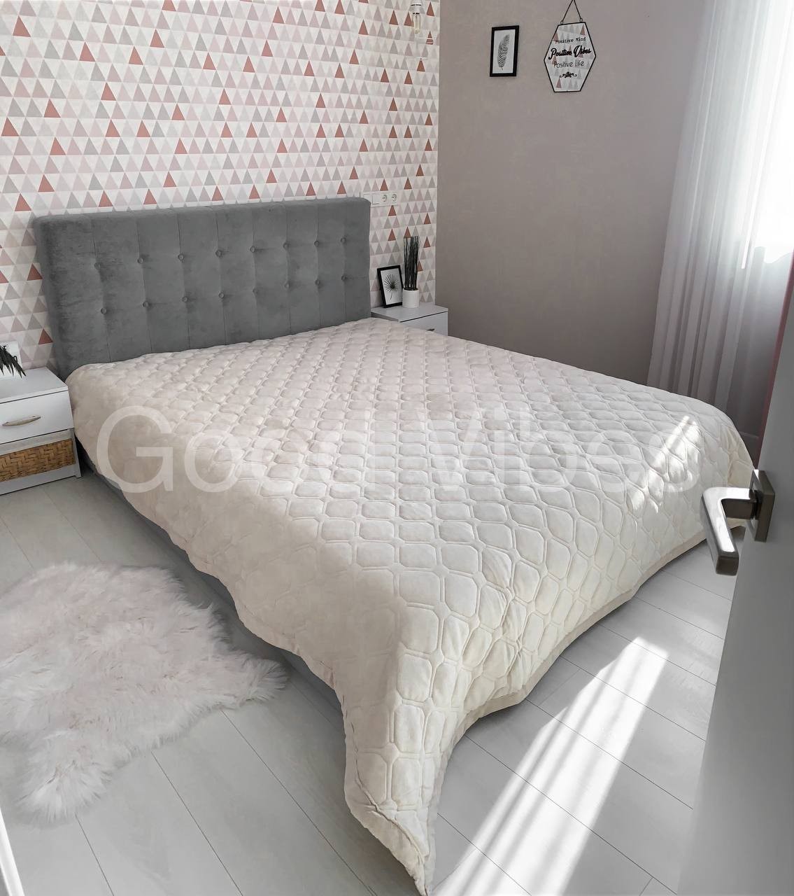 

Покрывало стеганое молочного цвета Premium CH 220х240 см