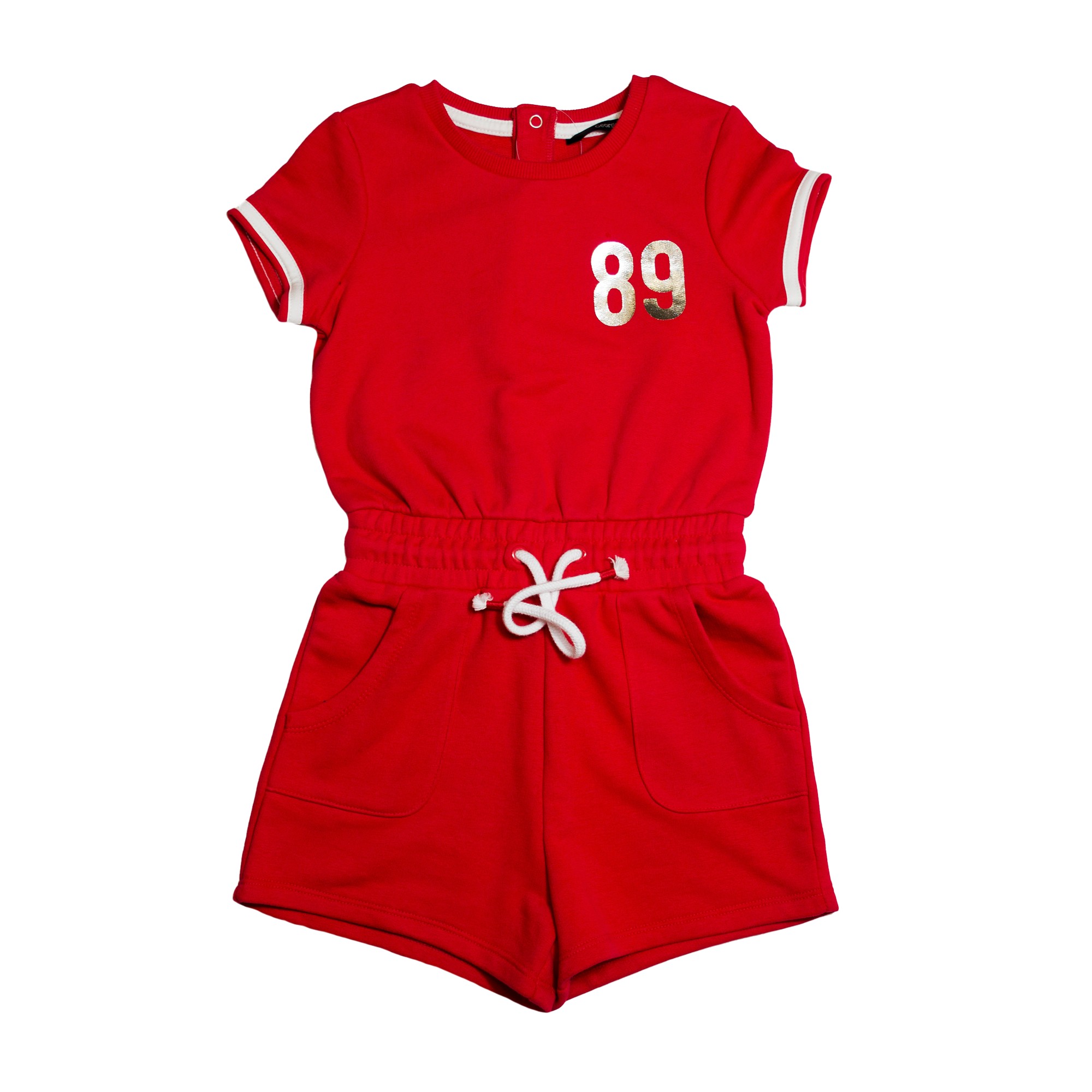 

Комбинезон для девочки ( 1 шт ) George красный спортивного стиля с цифрами и карманами 5-6 лет (110-116см) 954