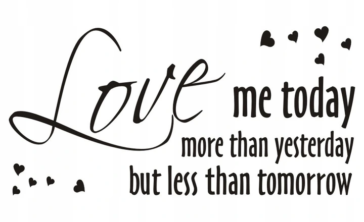 

Наклейка для интерьера Love me today... 100 х 50 см черный цвет Naklejkolandia Oracal (F-56)