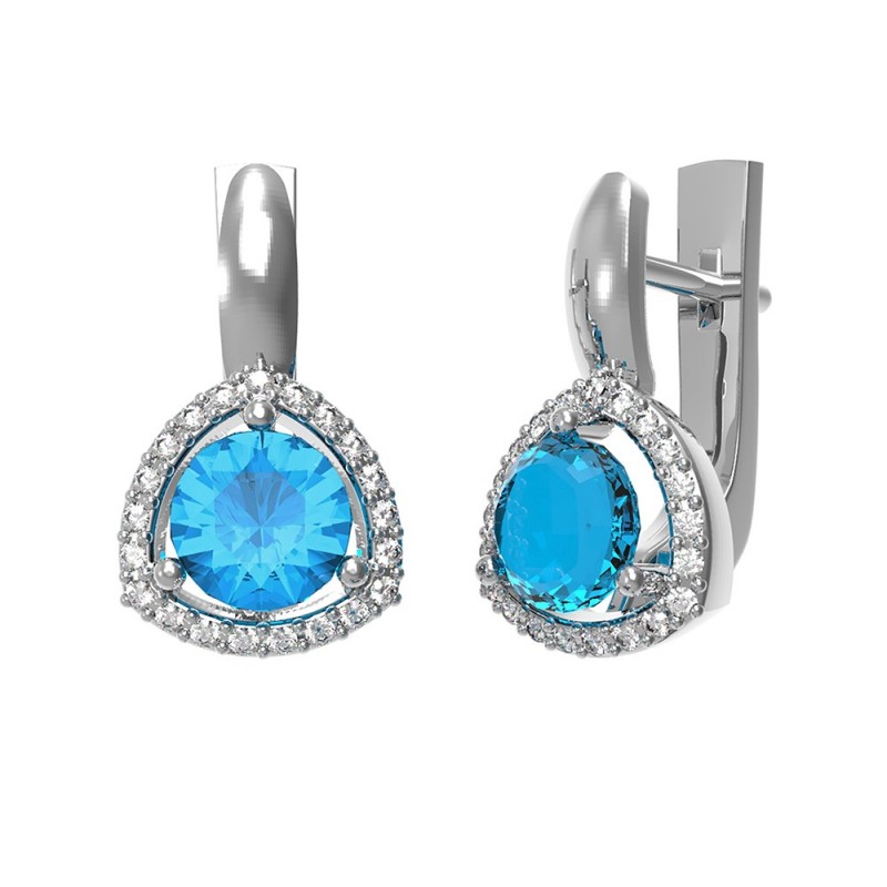 

Серьги из серебра 2110/1р-QLB-10