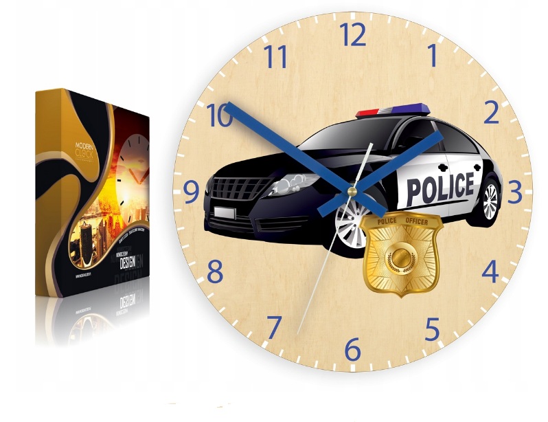 

Настенные часы деревянные для детской комнаты Modern Clock Police Car