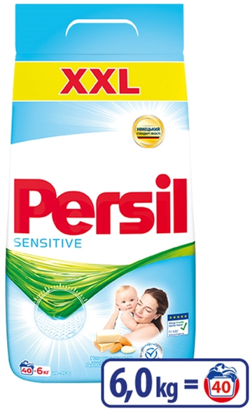 Акція на Стиральный порошок Persil Sensitive для стирки детских вещей 6 кг (2413066) (9000101352863) від Rozetka UA