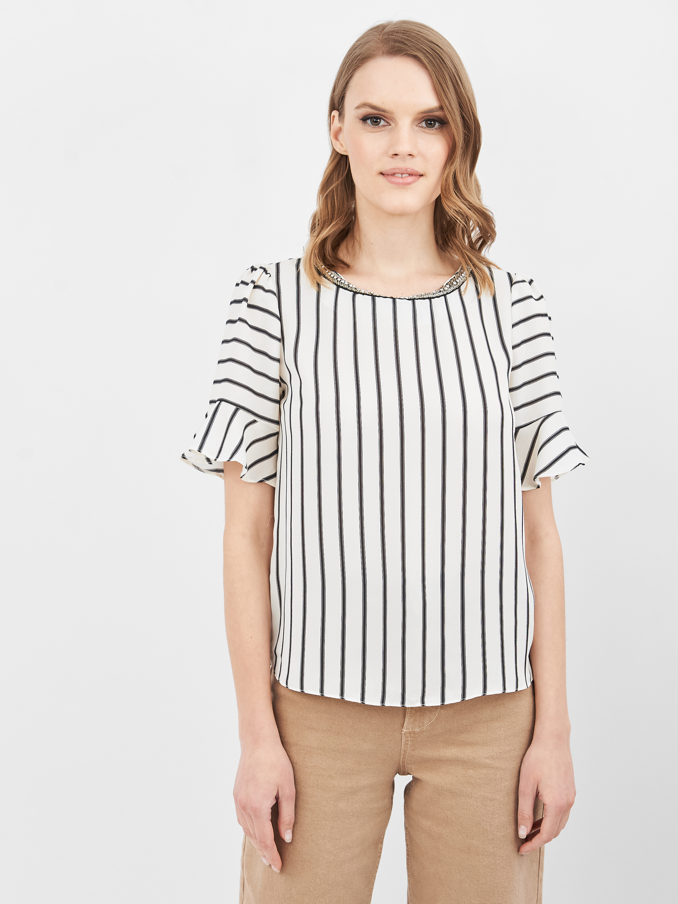 

Блузка Koton 7YAK66706OW  Black Stripe, Блузка Koton 7YAK66706OW 34 Black Stripe