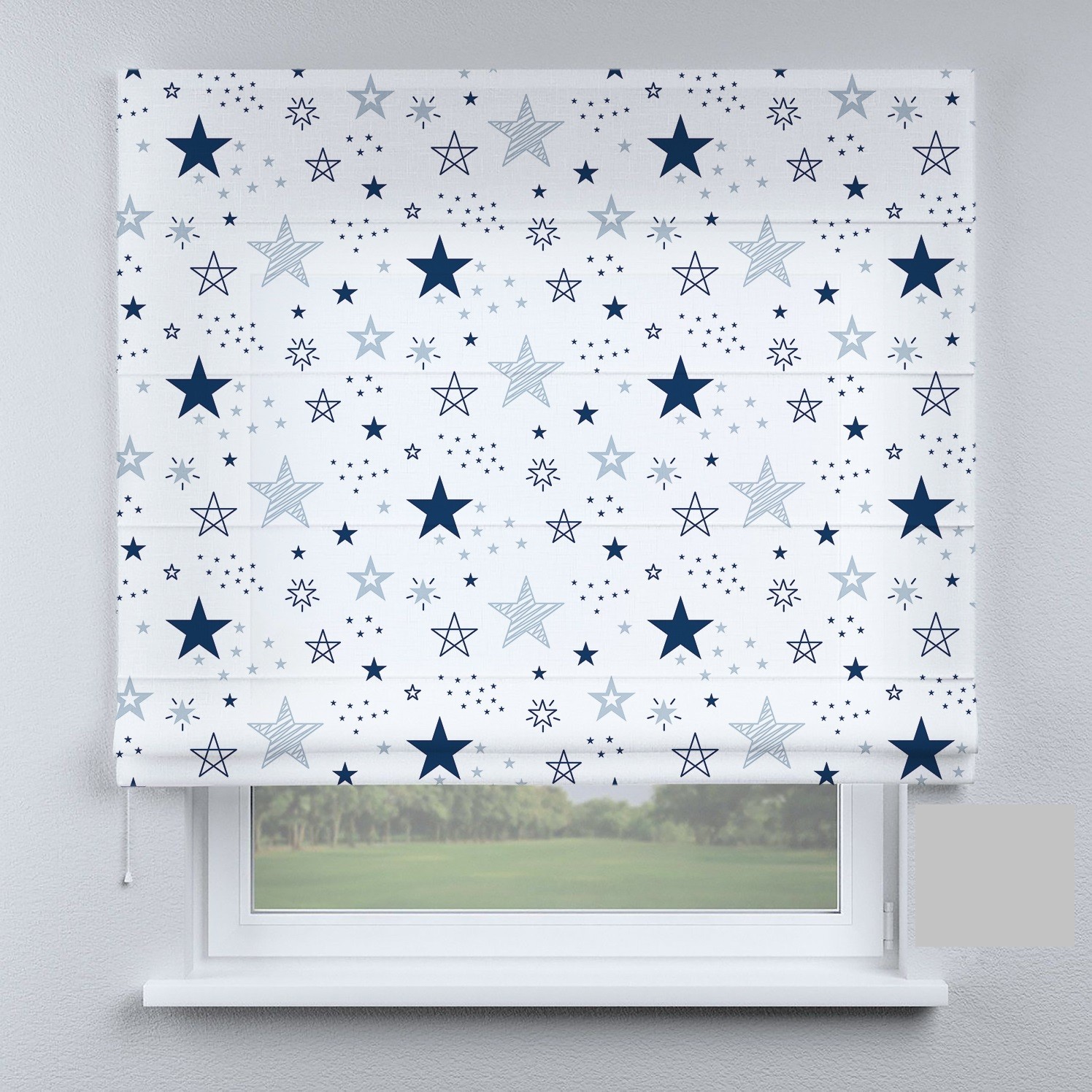 

Римские шторы DECOLIV звезды темно-синие 70*170 см