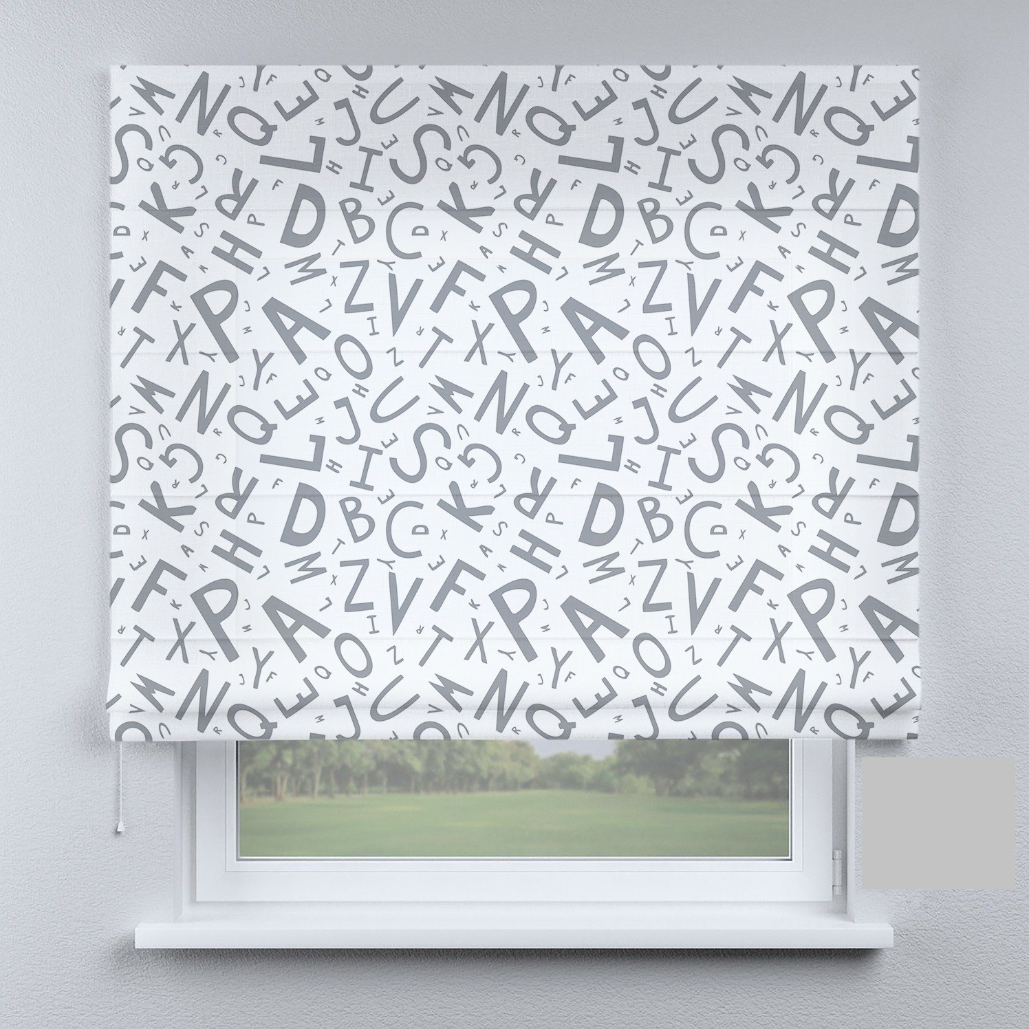 

Римские шторы DECOLIV светло-серые буквы 70*170 см