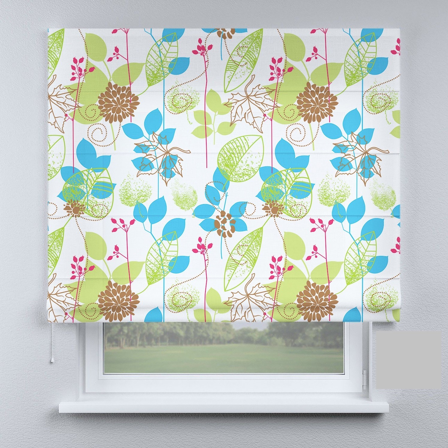 

Римские шторы DECOLIV листья голубые 140*170 см