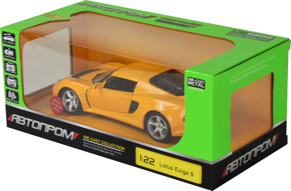 

Автомодель Автопром Lotus Exige S (1:22) Желтая (68246A)