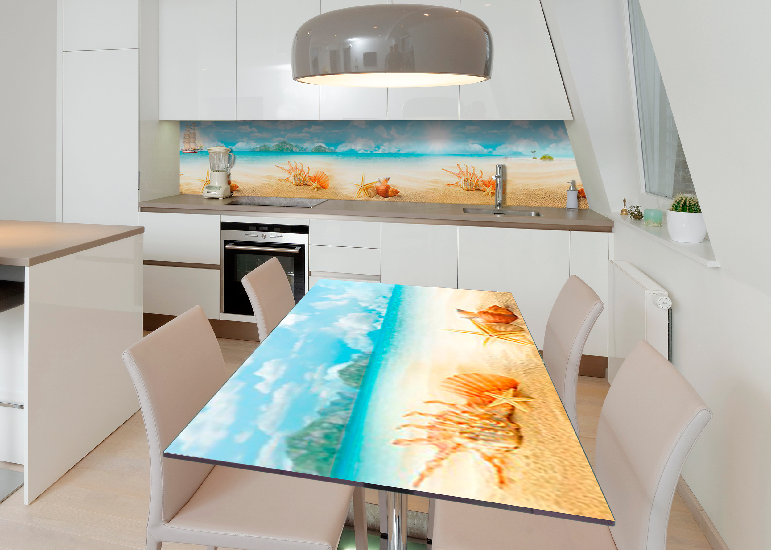 

Виниловая 3D наклейка на стол Zatarga Дары океана 600х1200 мм