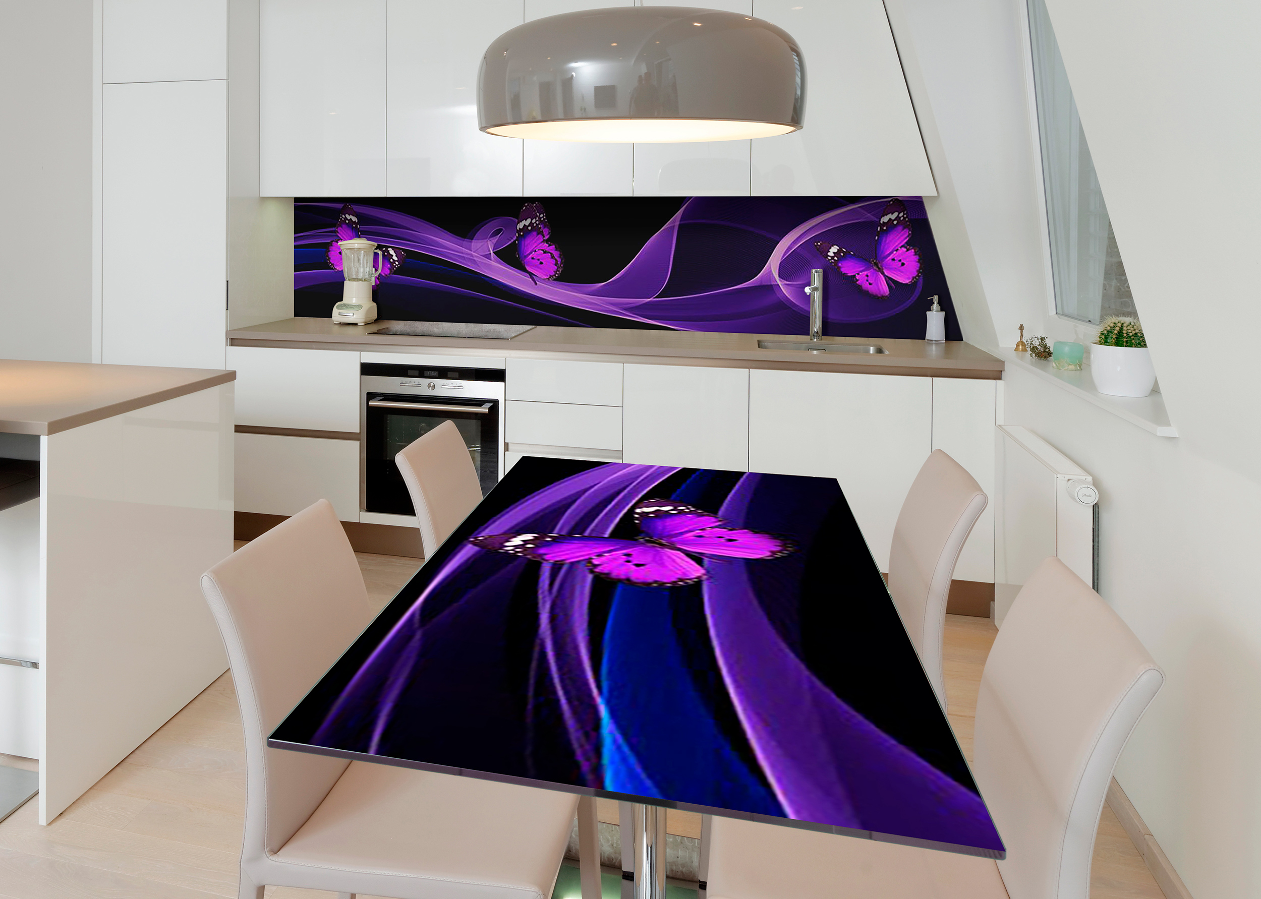 

Виниловая 3D наклейка на стол Zatarga Порхание неона 600х1200 мм