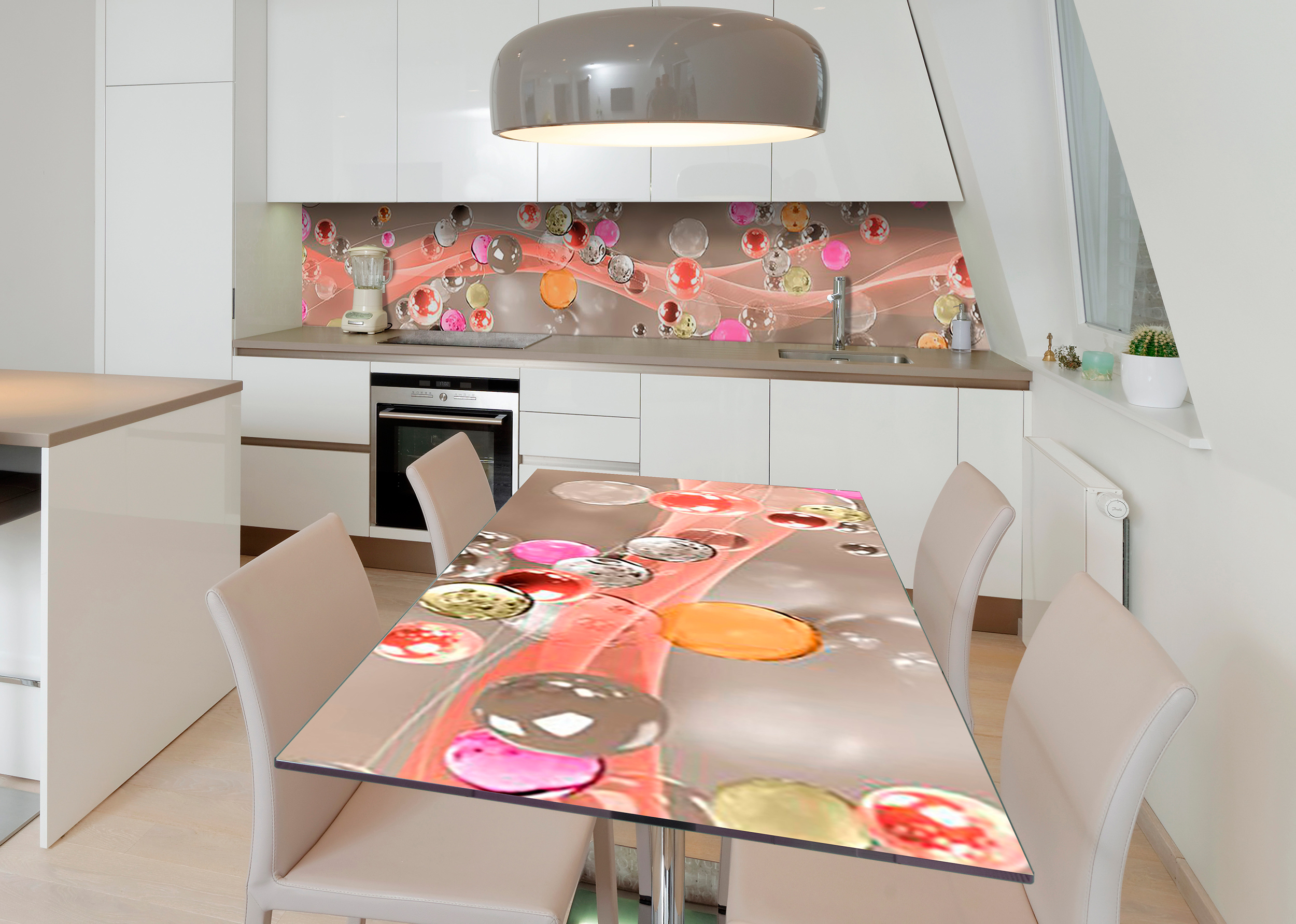 Акція на Виниловая 3D наклейка на стол Zatarga Красочные капли 600х1200 мм (Z183200st) від Rozetka UA