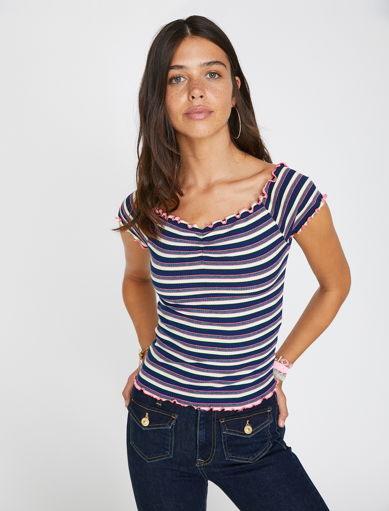 

Футболка Koton 9YAL18134IK-K30 L Marine Stripe