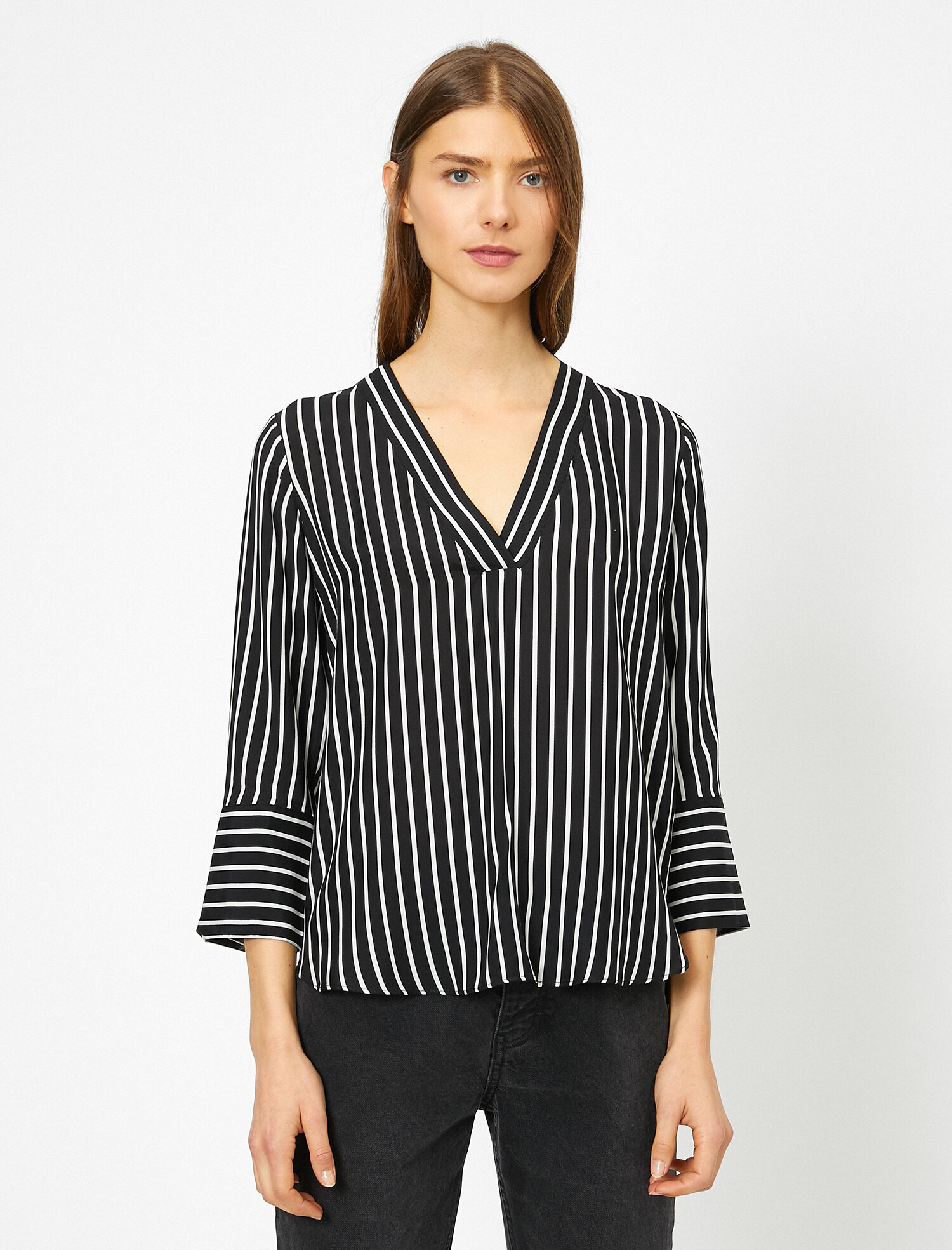 

Блузка Koton 0KAK66824IW-18N  Black Stripe, Блузка Koton 0KAK66824IW-18N 36 Black Stripe