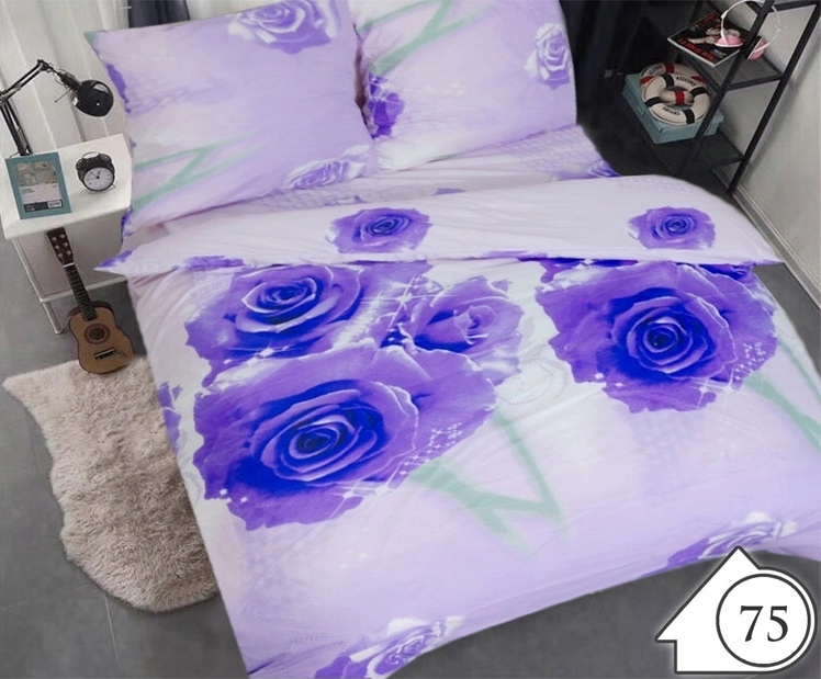 

Двустороннее постельное бельё 3D Homeeuro Сиреневые розы 160 х 200 см, 4 эл. (3D-75)