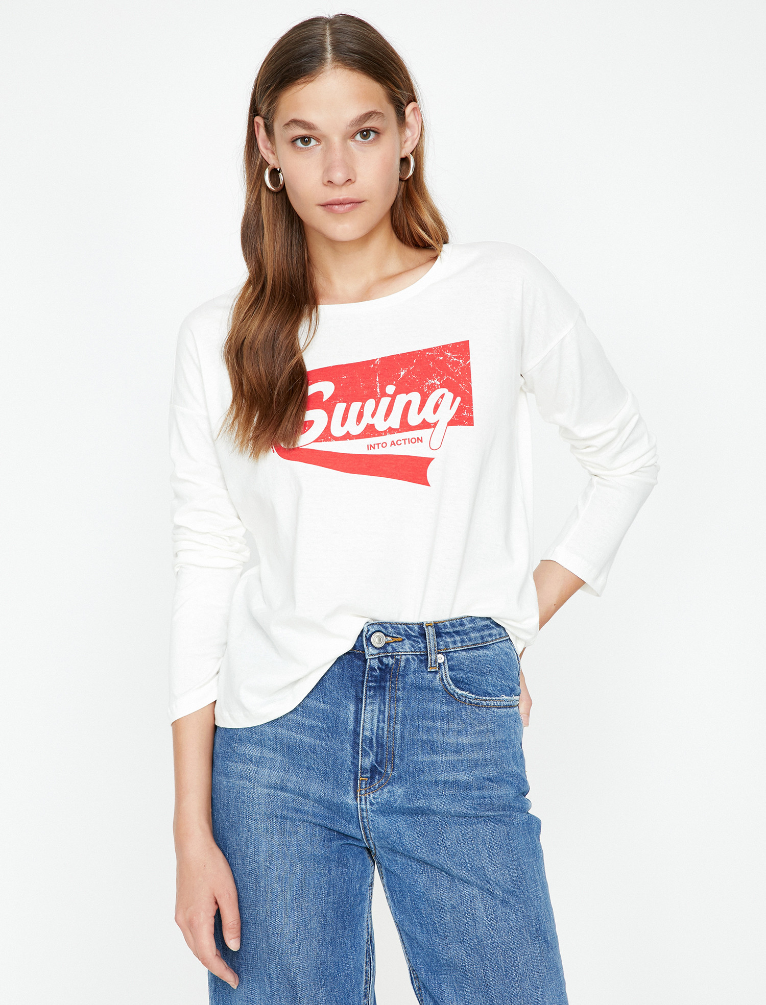 

Лонгслив Koton 9KAL11157OK-001 S Off White