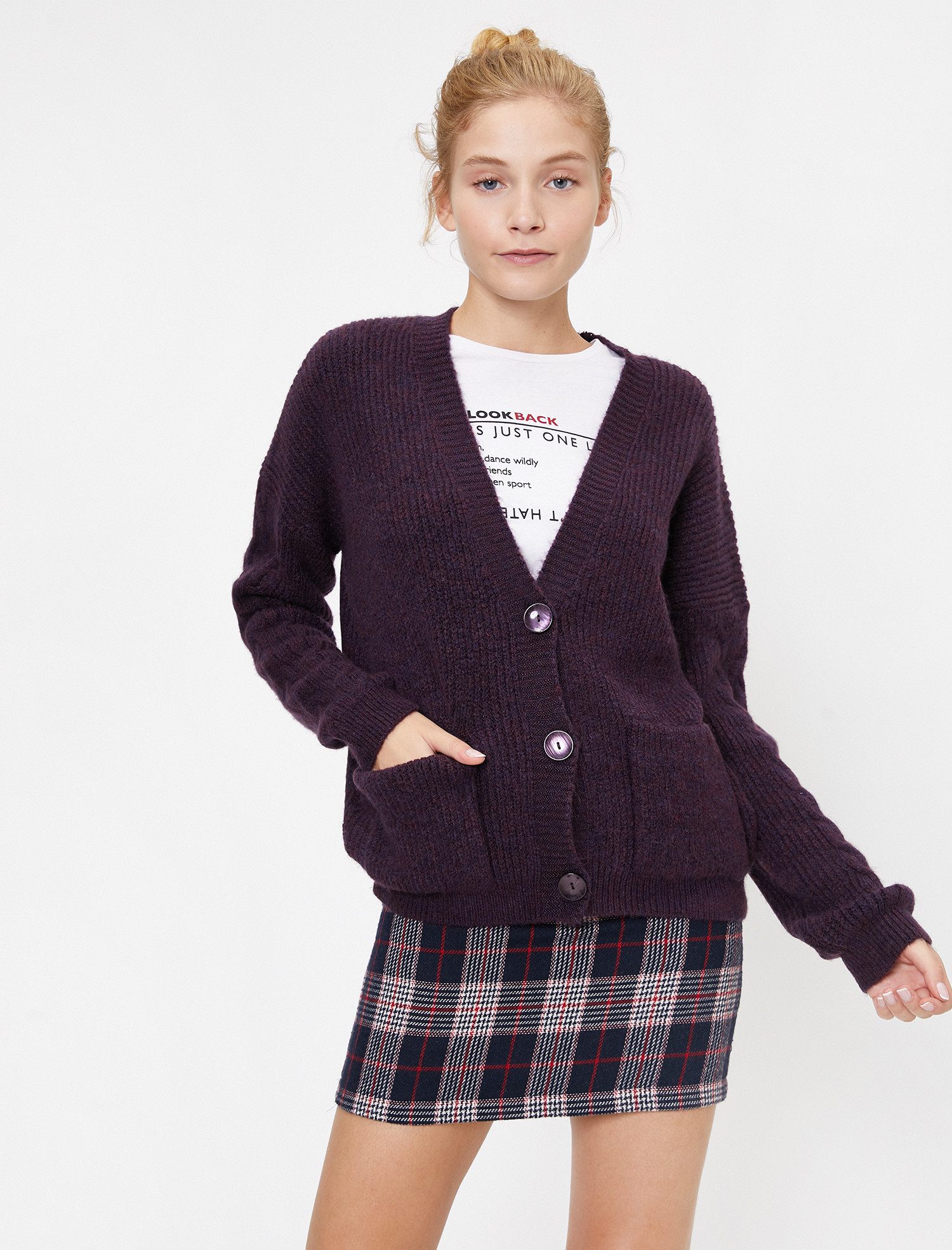 

Кардиган Koton 0KAL98426IT-342 XS Aubergine