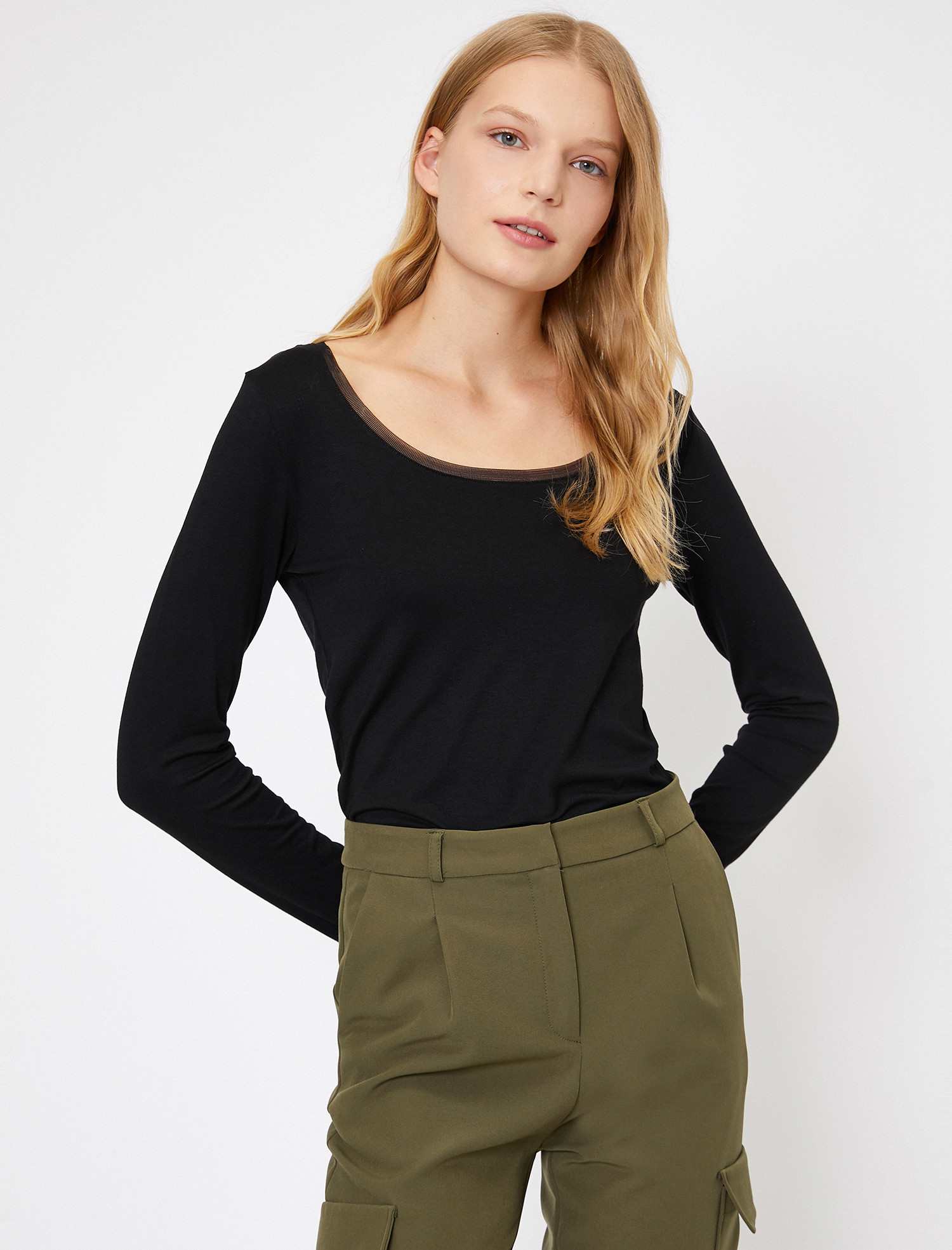 

Лонгслив Koton 0KAK12263YK-999 M Black