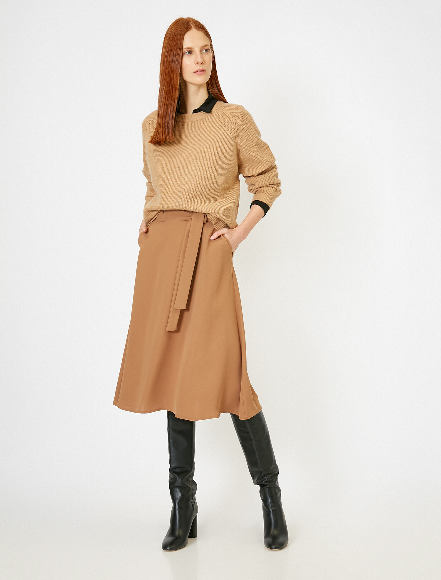 

Юбка Koton 9YAK72050UW-918 40 Caramel