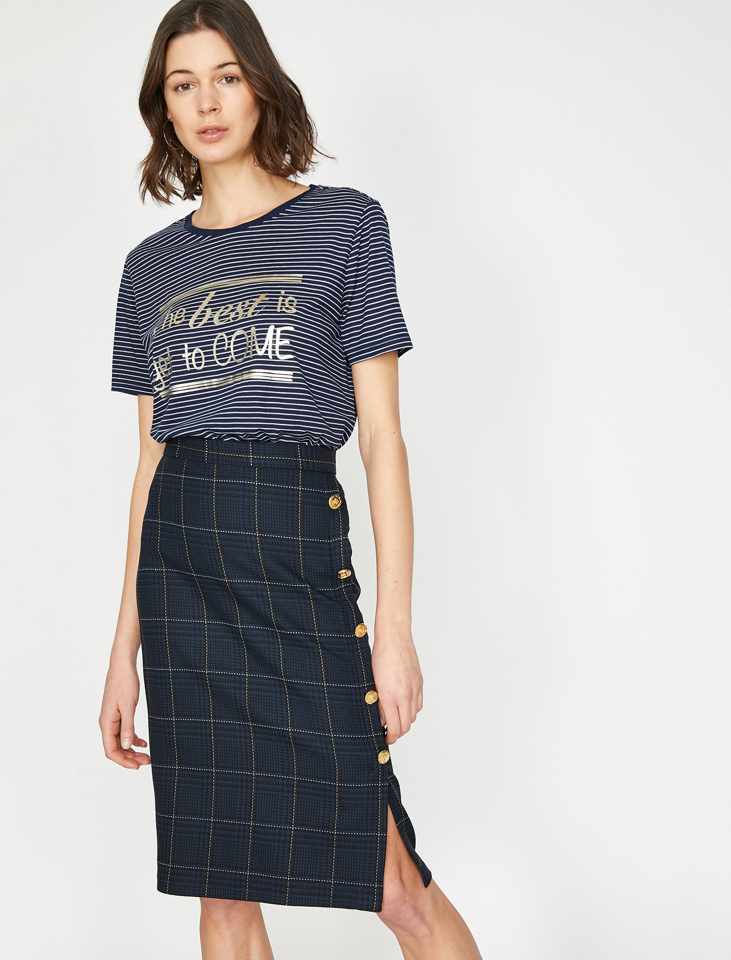 

Футболка Koton 9YAK13176EK-01M XL Marine Stripe