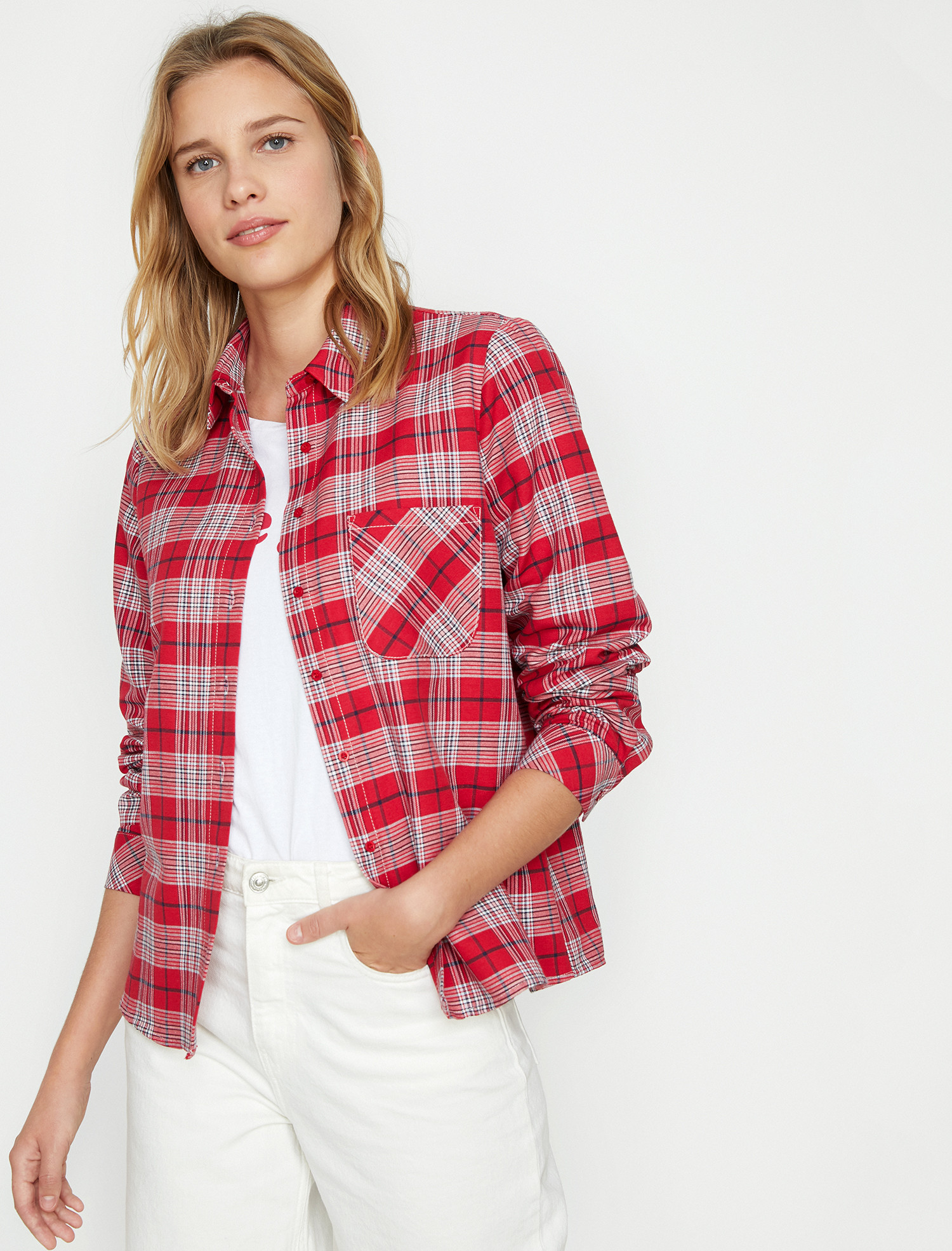 

Рубашка Koton 9YAL68106IW-01P 34 Red Check