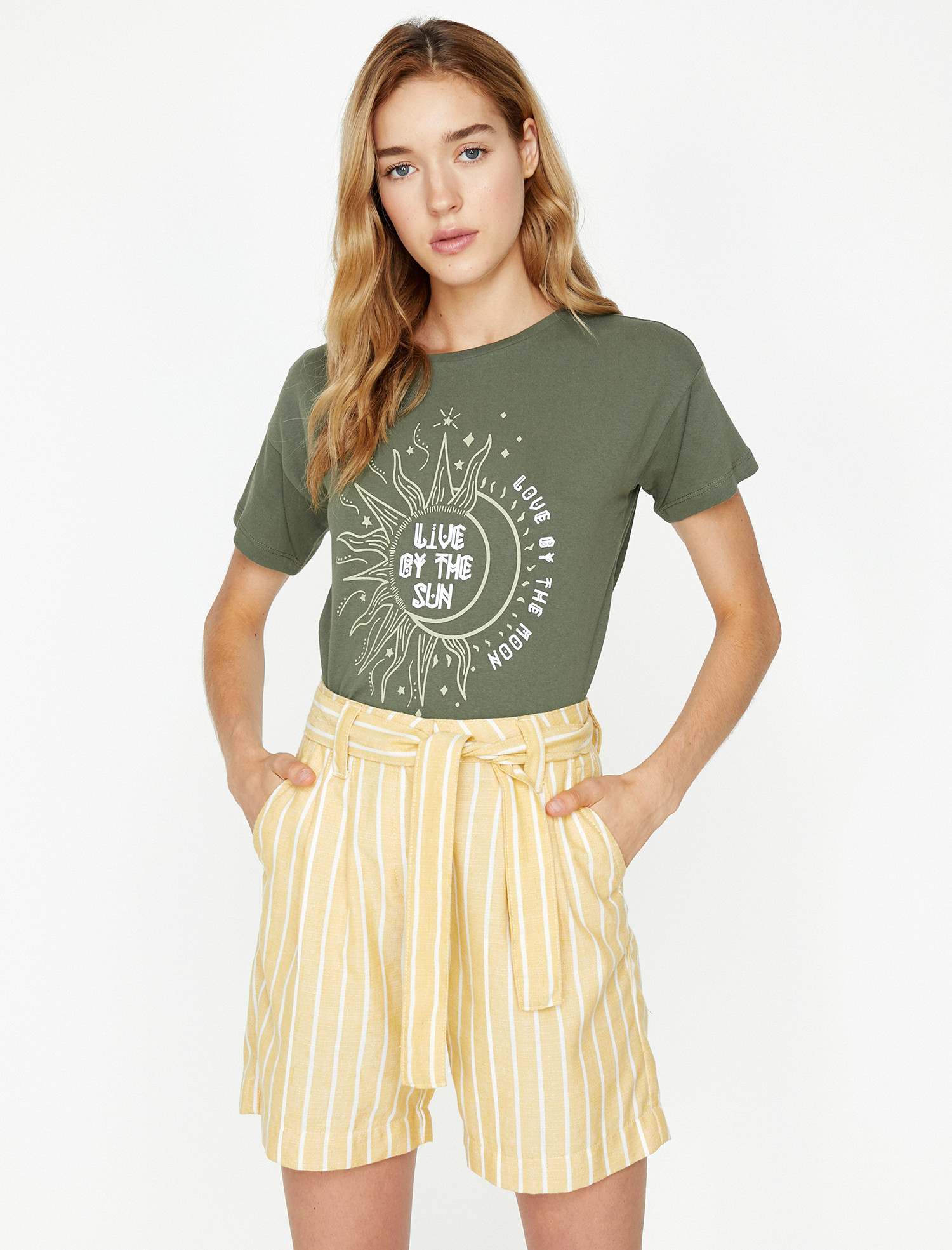 

Футболка Koton 9KAL11130JK-836  Khaki, Футболка Koton 9KAL11130JK-836 L Khaki
