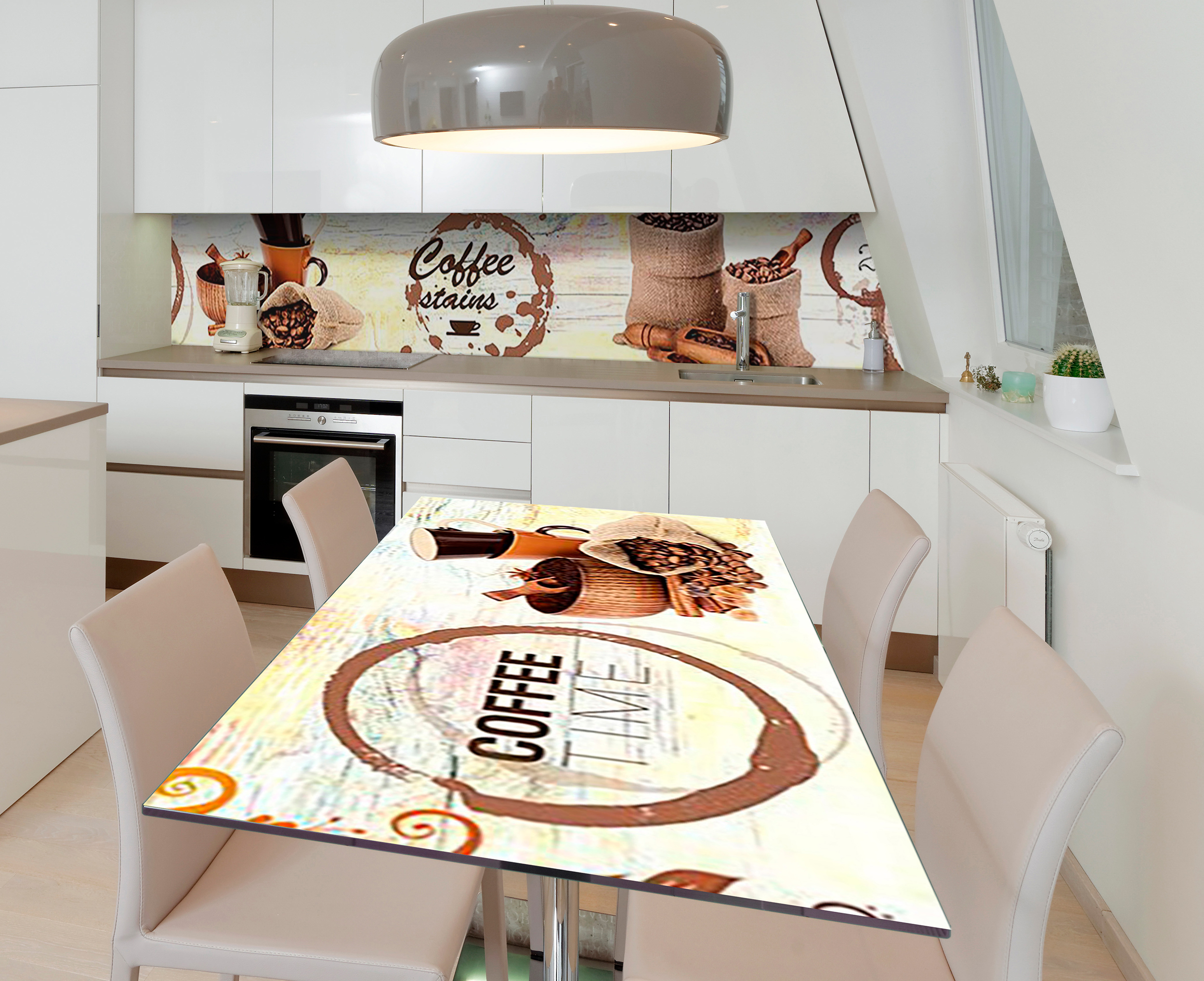 

Виниловая 3D наклейка на стол Zatarga Кофейные кляксы 600х1200 мм