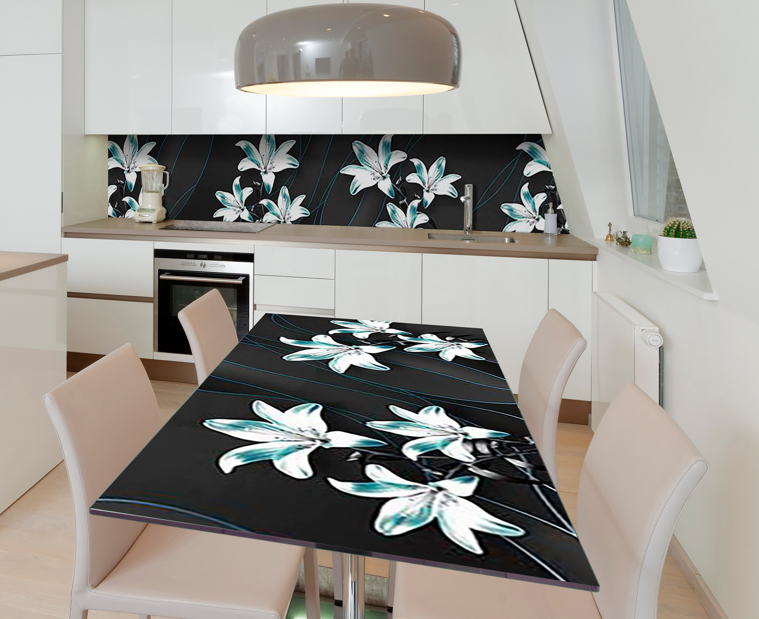 

Виниловая 3D наклейка на стол Zatarga Холодные лилии 650х1200 мм (Z185188/1st)