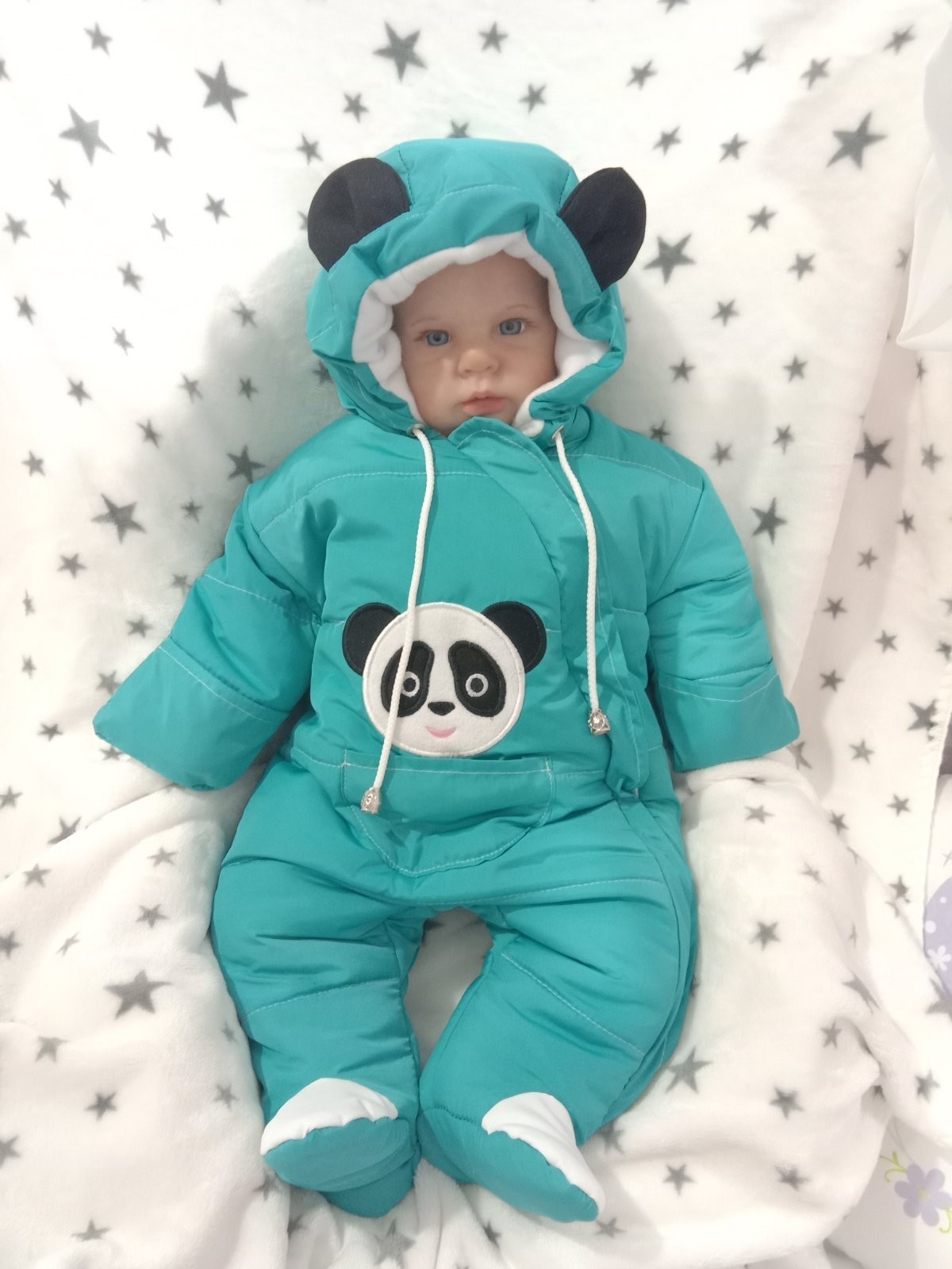 

Демисезонный комбинезон KIDDYWEAR Панда 62р бирюзовый