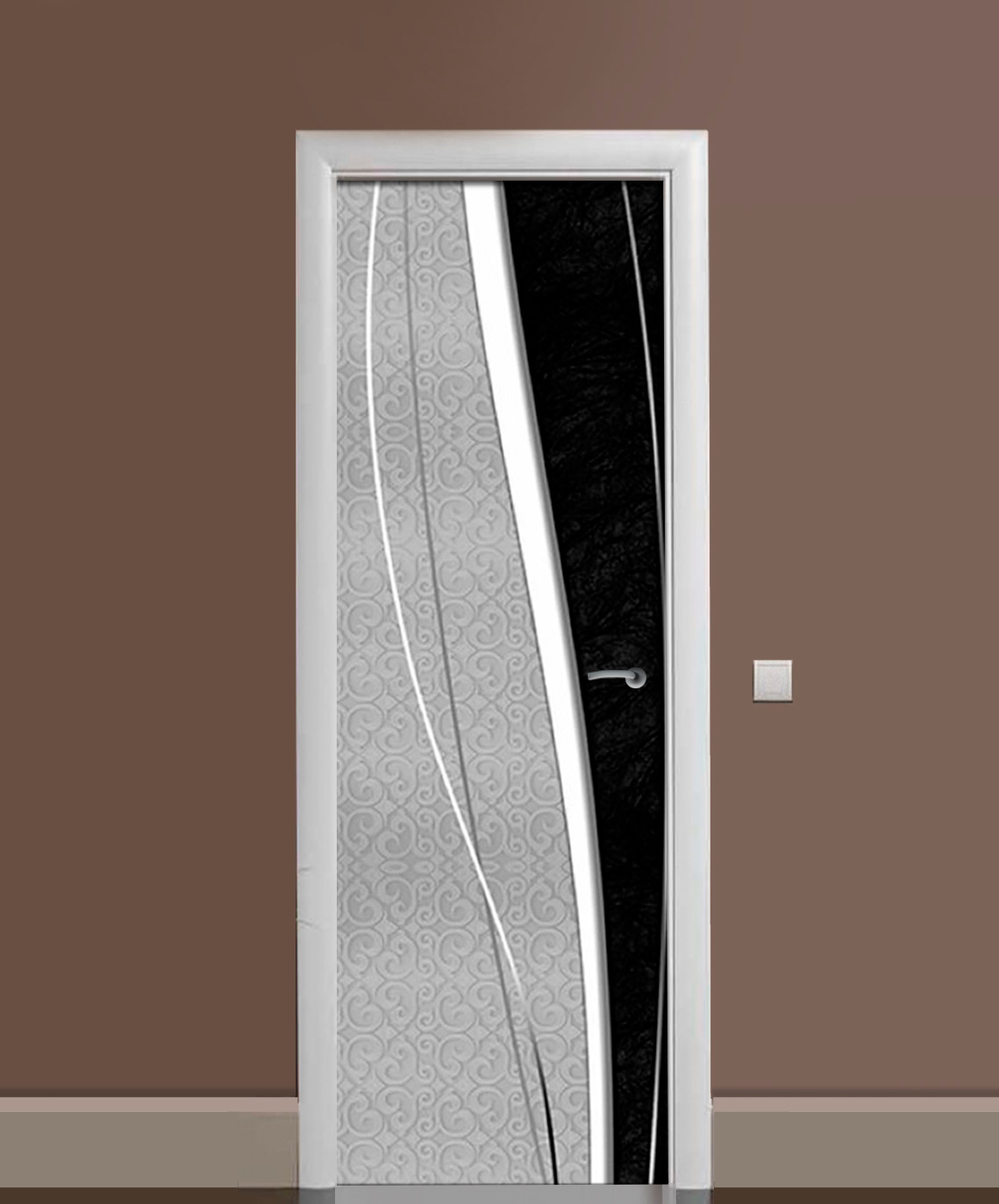 

Виниловая 3D наклейка на дверь Zatarga Плавные изгибы 650х2000 мм