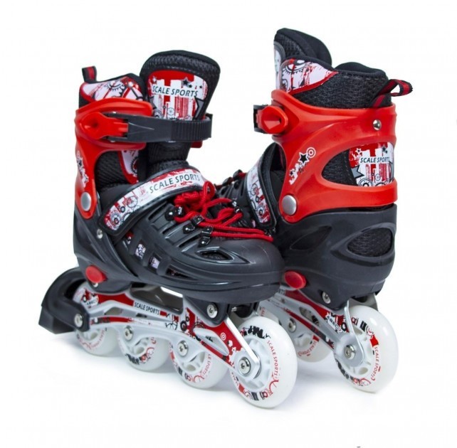 

Раздвижные роликовые коньки Scale Sport красные LF 905 31-34 р.