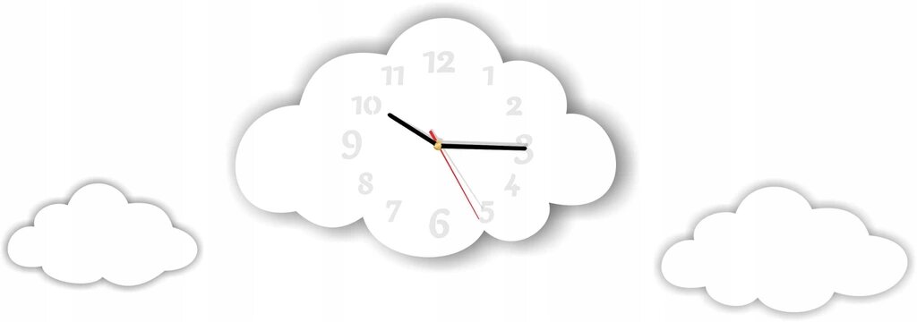 

Настенные часы для детской комнаты Hand Made Clouds 93 см х 35 см