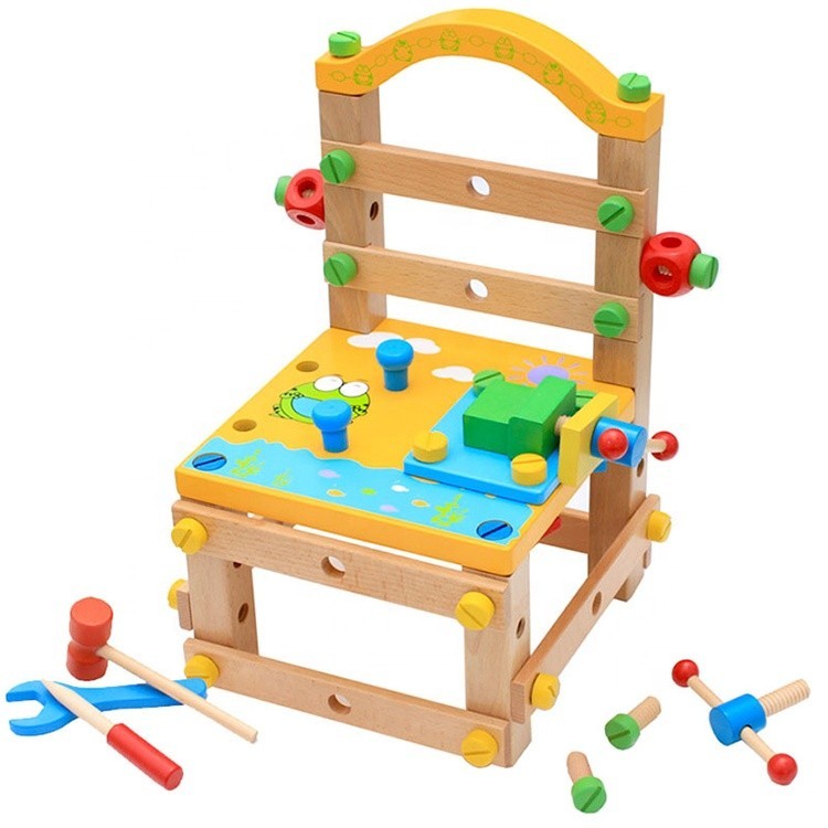 

Развивающий деревянный конструктор Cтул с инструментами Wooden Toy Оранжевый
