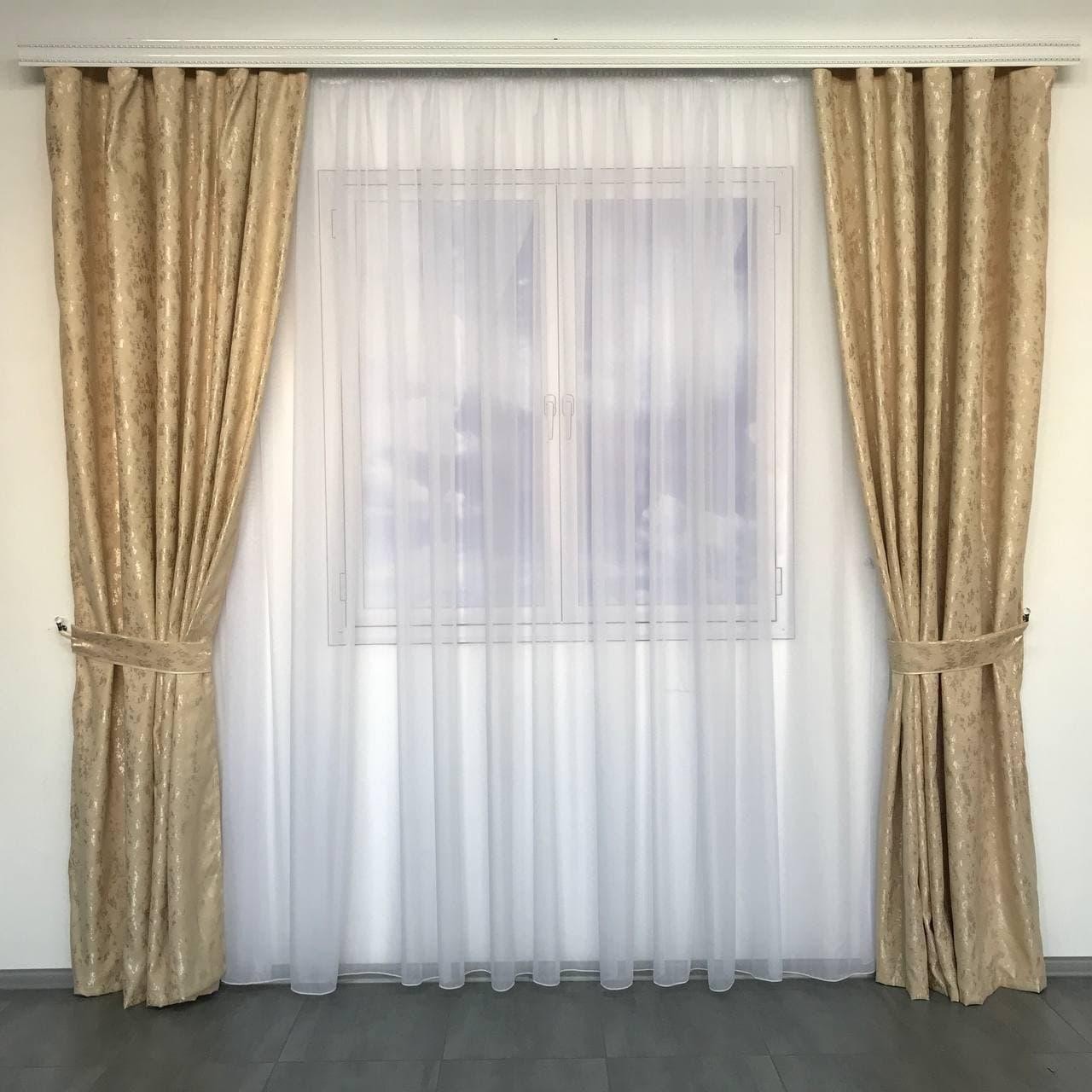

Готовые мраморные шторы 200x270 cm (2 шт) Happy Бежевые
