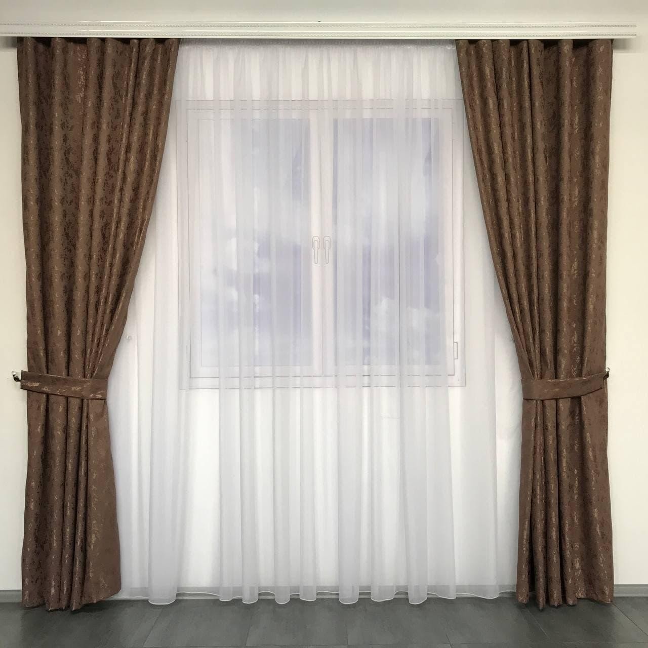 

Готовые мраморные шторы 200x270 cm (2 шт) Happy Коричневые