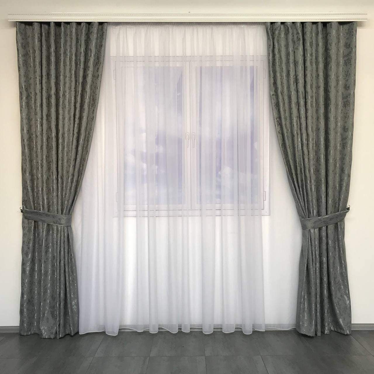 

Готовые мраморные шторы 200x270 cm (2 шт) Happy графит