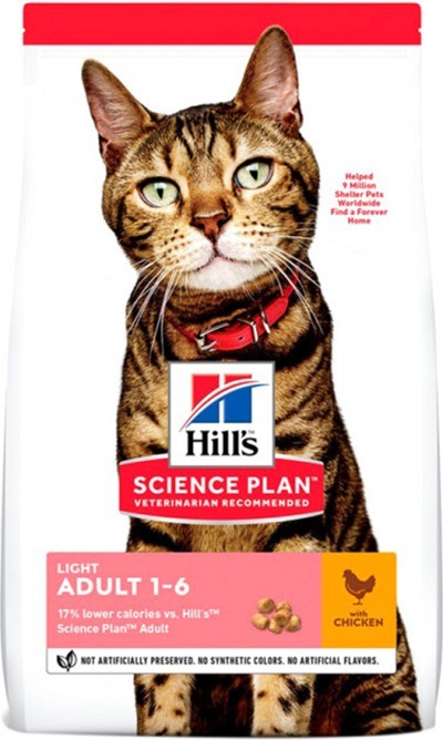

Сухой корм для кошек с избыточным весом Hill's (Хиллс) Science Plan Feline Adult Light с курицей - 1.5 кг (052742752006)