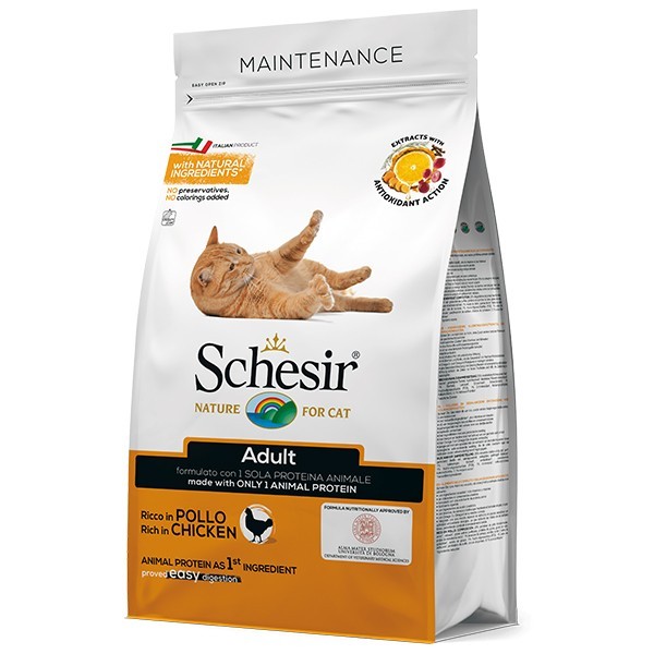 

Сухой монопротеиновый корм для взрослых котов Шезир Schesir Cat Adult Chicken с курицей 10кг (8005852760814)