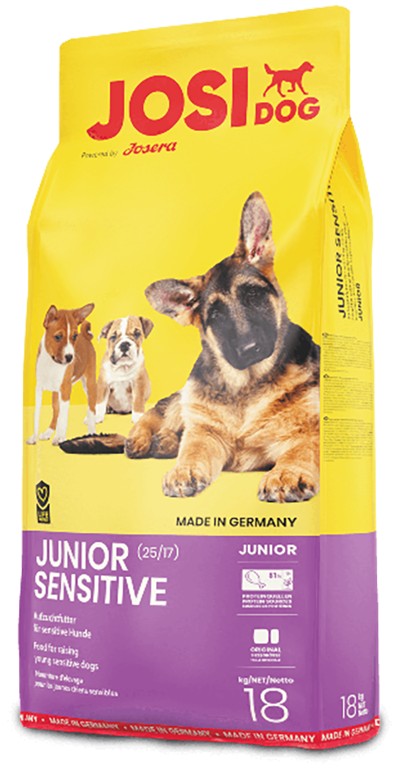 

Сухой корм для щенков JosiDog Junior Sensitive с мясом домашней птицы, безглютена 18 кг (4032254745563)