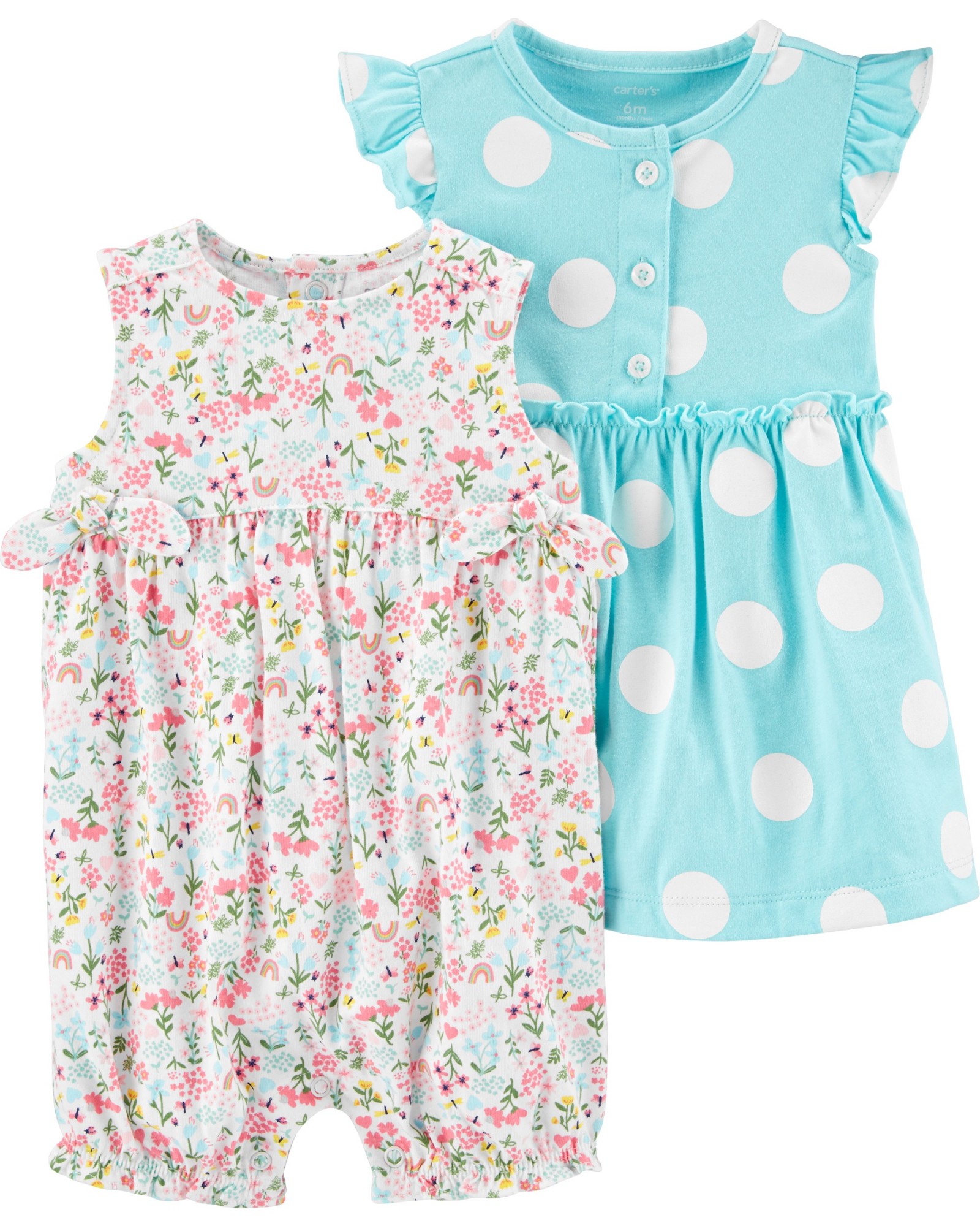 

Набор Carter's Dress & Romper Set 12M 72-78 см 2шт разноцветные